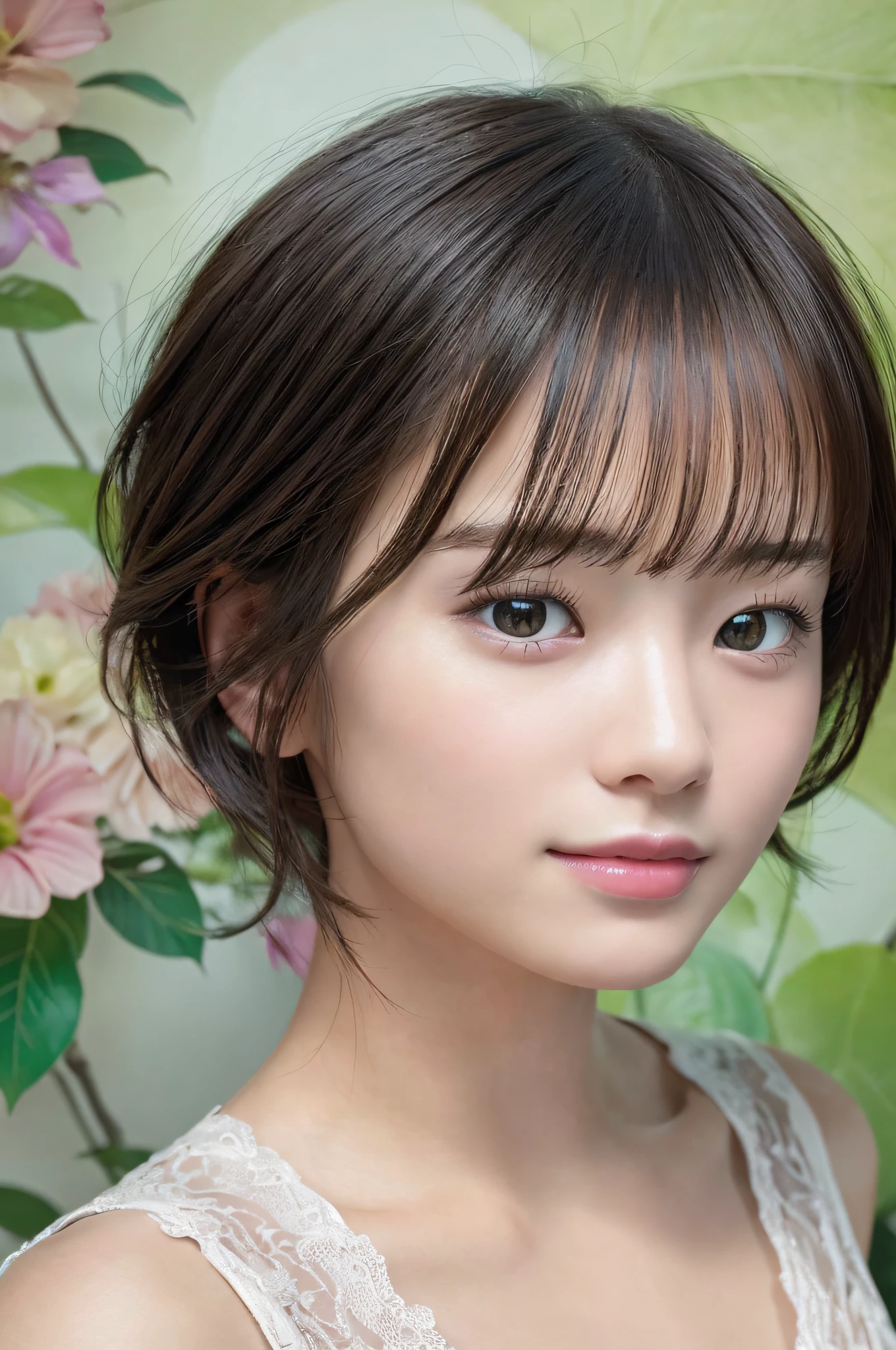 (Masterpiece: 1.3), (8k, Photorealistic, RAW Photo, Best Quality: 1.4), (1girl), Japan person, 22 years old, cute, nice, beautiful face, (realistic face), (black hair, short hair: 1.3), beautiful hairstyle, realistic eyes, beautiful detail eyes, (realistic skin), beautiful skin, absurd, attractive, ultra high resolution, ultra realistic, high definition,