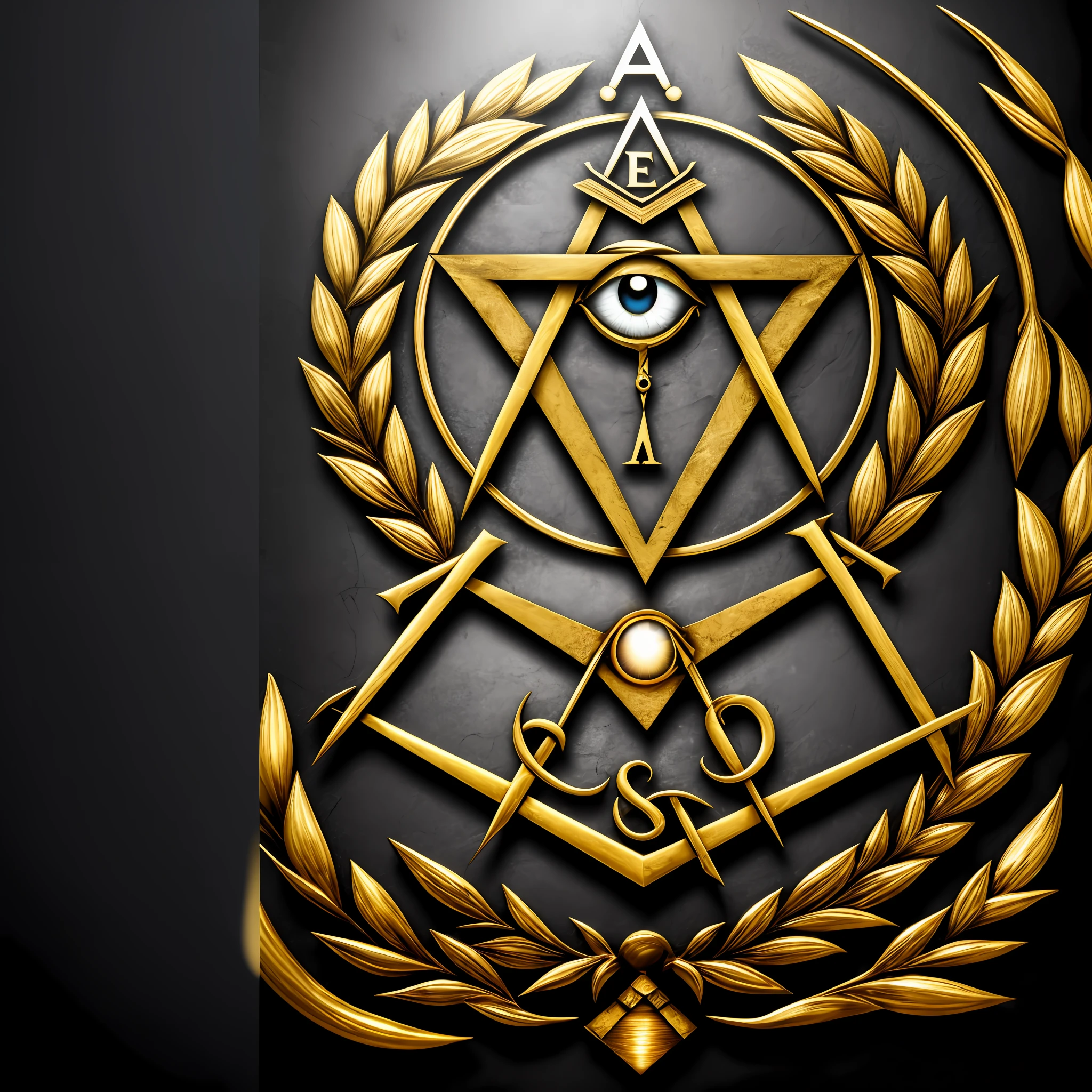 Freemason, Eyes, Gold-Silver, HD, AI,