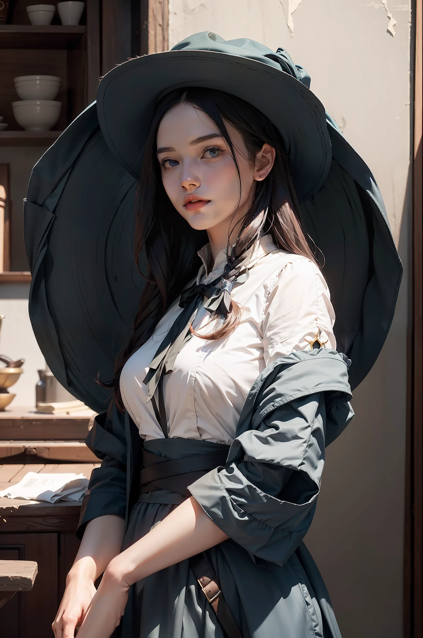 1girl, dynamic angle, splash art,  [(art by Arthur Dove:0.7)|art by Lyubov Popova],  octane render, full shot of a Captivating Amish Male Silk weaver, Cel shaded, Velvia, Ribbons, official art, unity 8k wallpaper, ultra detailed, aesthetic, masterpiece, best quality, photorealistic
