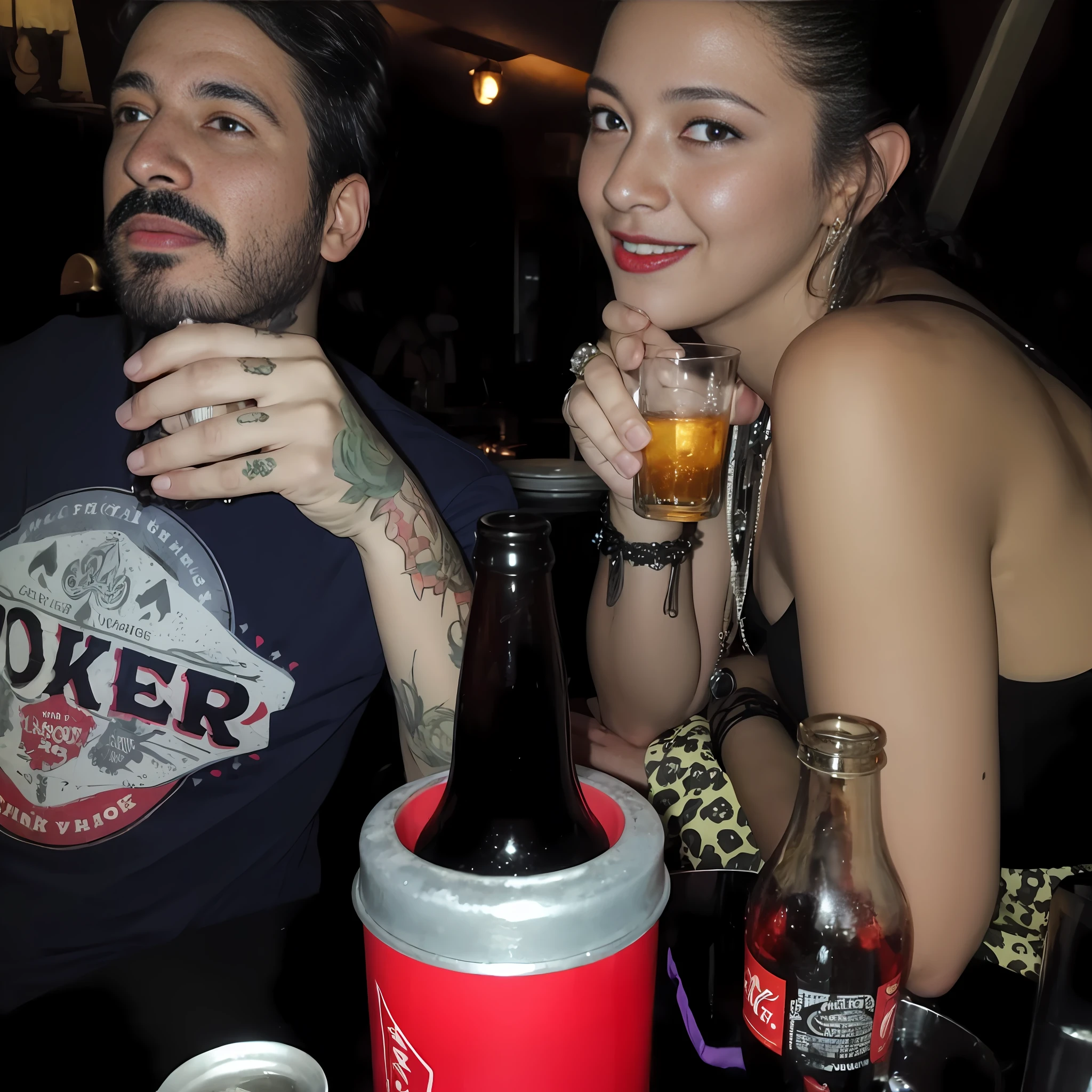 (vampire bar, couple drinking red wine, vampire in the shadows, lust, tension)" --auto --s2