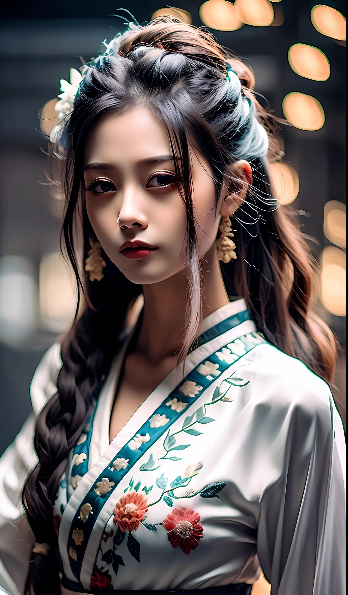 best quality, masterpiece, highres, wuxia 1girl, china dress, super Beautiful face, super beautiful eye, super beautiful hair