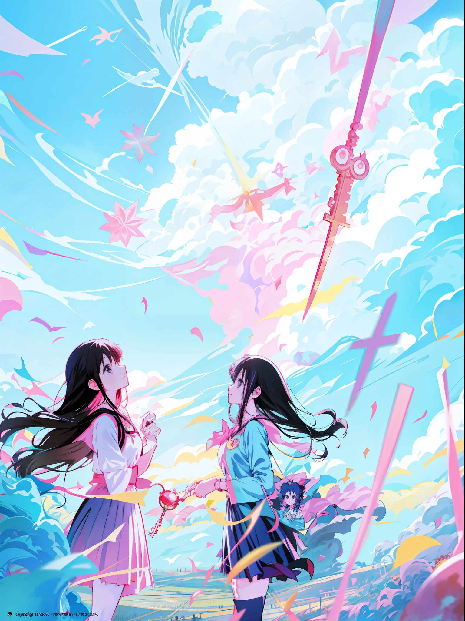 anime characters in a field with a red umbrella, anime key art, kyoto animation key visual, official anime artwork, anime key visual concept art of, kyoto animation anime key visual, anime key visual”, detailed key anime art, kyoto animation, anime key visual, official art, magical girl anime mahou shojo, anime key visual concept, key art