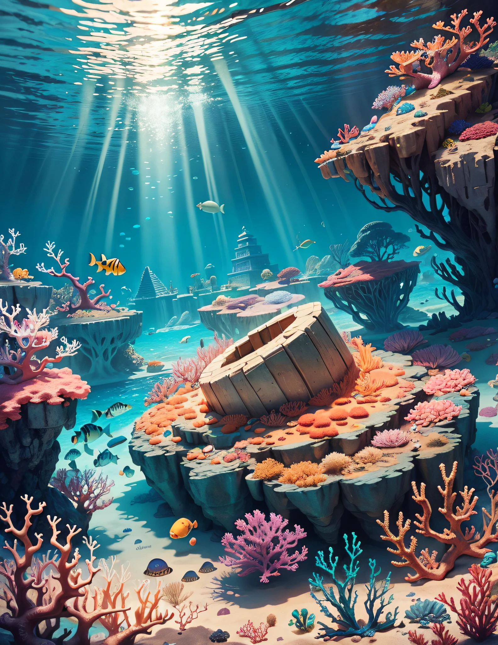 Explore an enchanting underwater world where shimmering coral reefs, majestic sea creatures, and hidden treasures await courageous adventurers. Uncover ancient civilizations, encounter mythical beings, and embark on thrilling quests beneath the waves. Discover the wonders and mysteries of this vibrant underwater realm, where imagination knows no bounds.