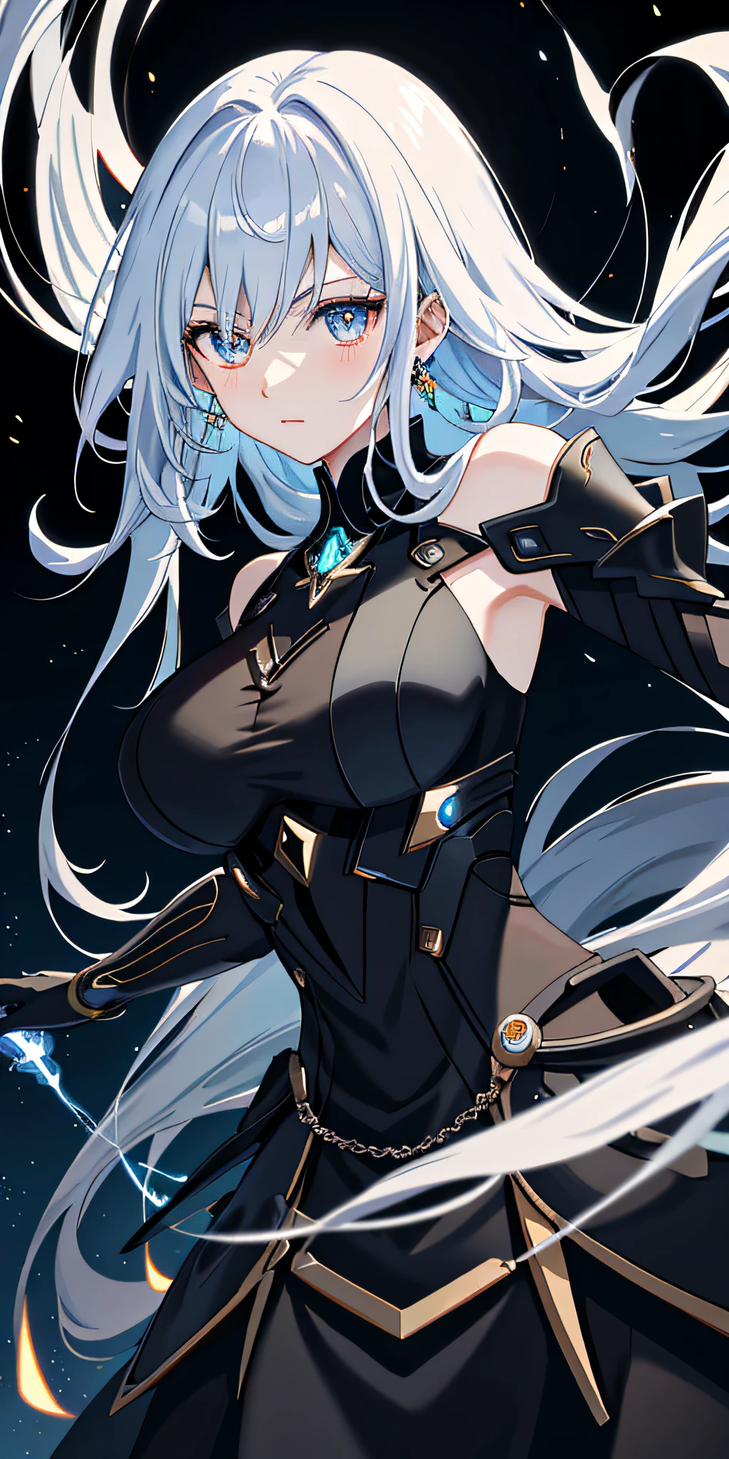 Masterpiece anime robot beautiful flame skin girl magic, aesthetic_eyes, detailed eyes, random color eyes, glowing hair, random fantasy hair, multicolored hair, body detailed, random cold face, detailed face, Saenyo Ancalagon anthropomorphic majestic guardian|portrait |fine obsidian and diamond armor |cinematic lighting |intricate filigree metal design |8K |Unreal Engine |octane rendering |a black high, detailed face, highly detailed, Random background, blush,earrings hair_ornament high resolution jewelry triple_earring, detailed all, solo, battle pose, magic circle, electrification, lightning effect, ray tracing, detailed all, 4K ultra hd, glowing eyes, random color hair, close up, from left side, particle glow, 8K wallpaper, from side, pov