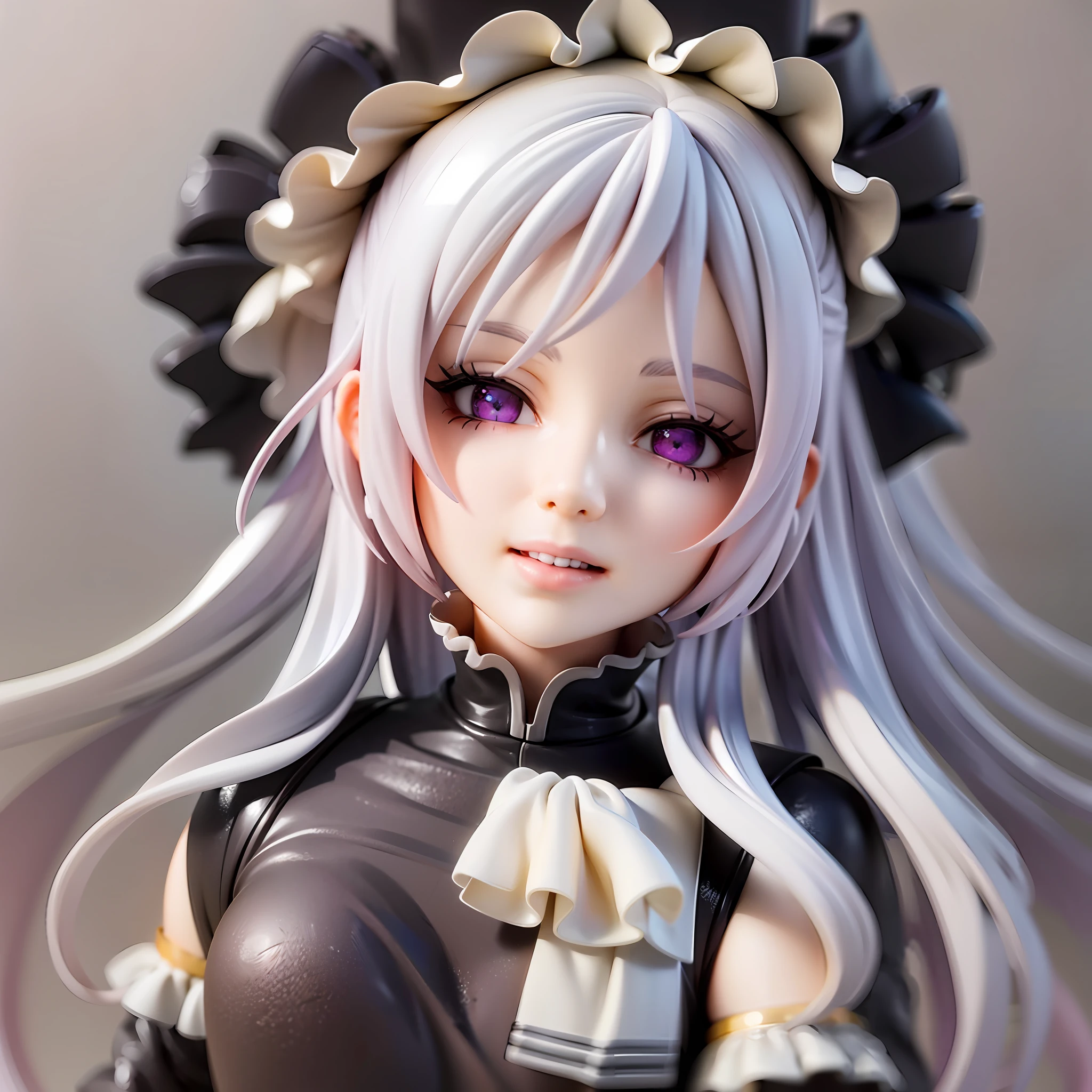 White Hair, Gothic Lolita, Purple Eyes, Straight Long Hair,1girl, on grass, sunlight,beautiful eye,full body, chibi, [realistic], [3d], smile, closed mouth,(8k, RAW photo, best quality, masterpiece:1.2), ultra high res, (((realistic, photo-realistic))), professional lighting, detailed lighting, professional photography, fisheye, dynamic angle, high quality, high res, extremely detailed, bloom,depth of field, sketch, sharp focus, soft lighting, good composition, god light highlight, detailed, (((photorealistic details))), detailed skin, to8contrast style