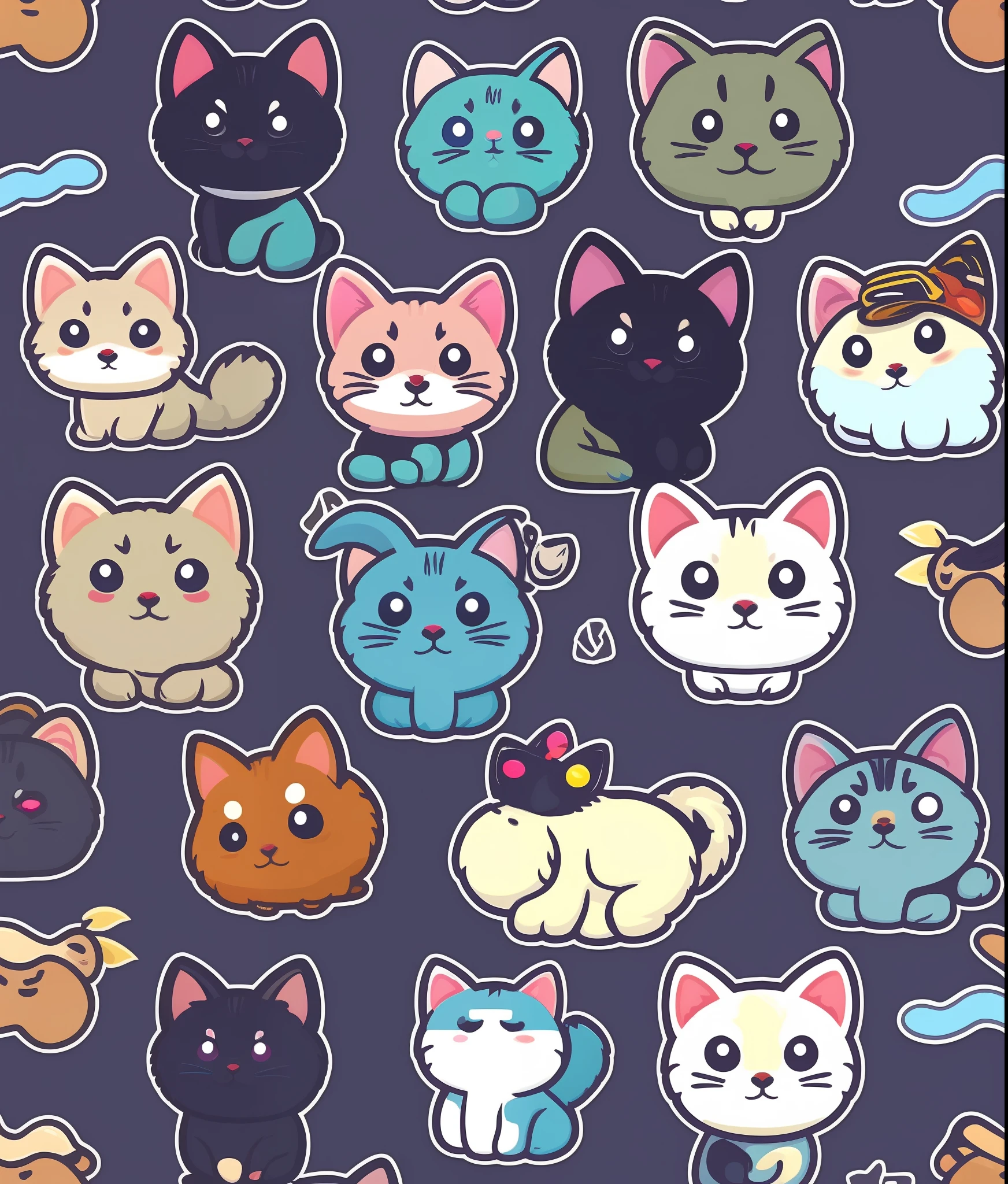 stickers, in the style of Studio Ghibli, vivid and cute kitten head, fantasy flower splash, vintage t-shirt design, dynamic flora pastel tetradic color, 3D vector art, cute and quirky, fantasy art, watercolor effect, bokeh, adobe illustrator, hand drawn, digital painting, low poly, Soft lighting, bird's-eye view, isometric style, retro aesthetics, detailed illustrations with a focus on characters, 4K resolution, photorealistic rendering, using cinema 4D