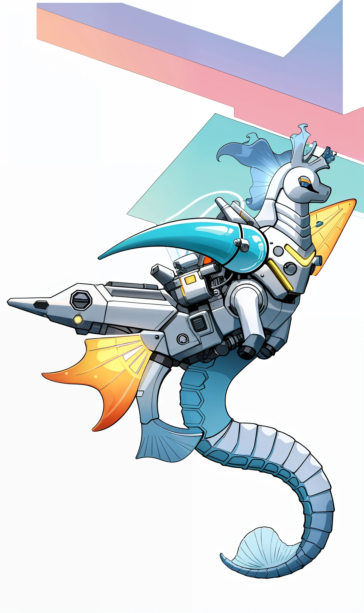 ((Seahorse + Future): 1.2), luminous lighting effect, full score for technology, cuteness, obvious sense of futurism, cyberpunk, full score for details