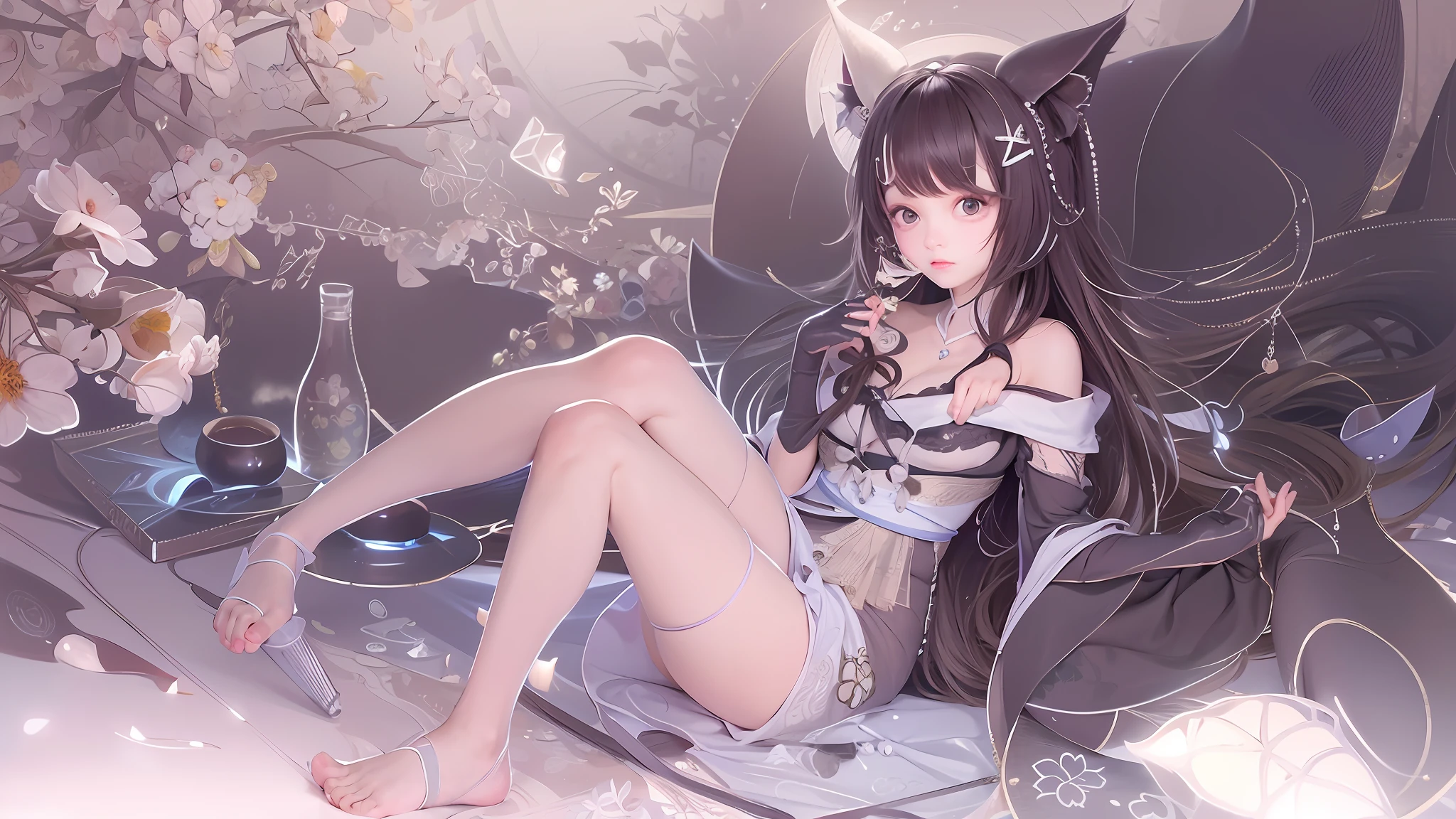 Best quality, masterpiece, illustration, an extremely delicate and beautiful, very detailed, CG, unity, 8k wallpaper, amazing, fine details, masterpiece, best quality, official art, very detailed CG unity 8k wallpaper, ridiculous, incredibly ridiculous, huge file size, super detailed, high resolution, very detailed, beautiful detailed girl, very detailed eyes and face, beautiful detail eyes, light on face, (hanfu: 1.1), 1 girl