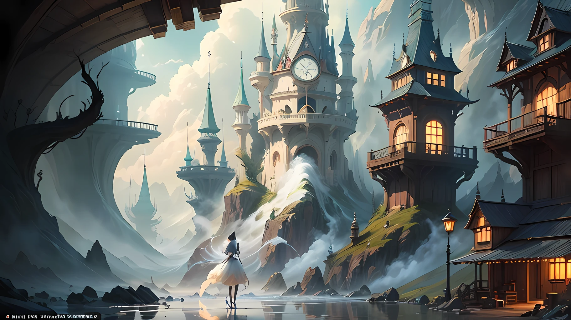 a woman in a white dress is standing in smoke, fantasy art style, digital art fantasy, digital art fantasy art, fantasy woman, ethereal fantasy, moody misty fantasy art, digital 2d fantasy art, guweiz, digital fantasy art ), trending digital fantasy art, fantasy digital art, anime fantasy illustration, art cover, beautiful fantasy art, beautiful character painting --auto --s2