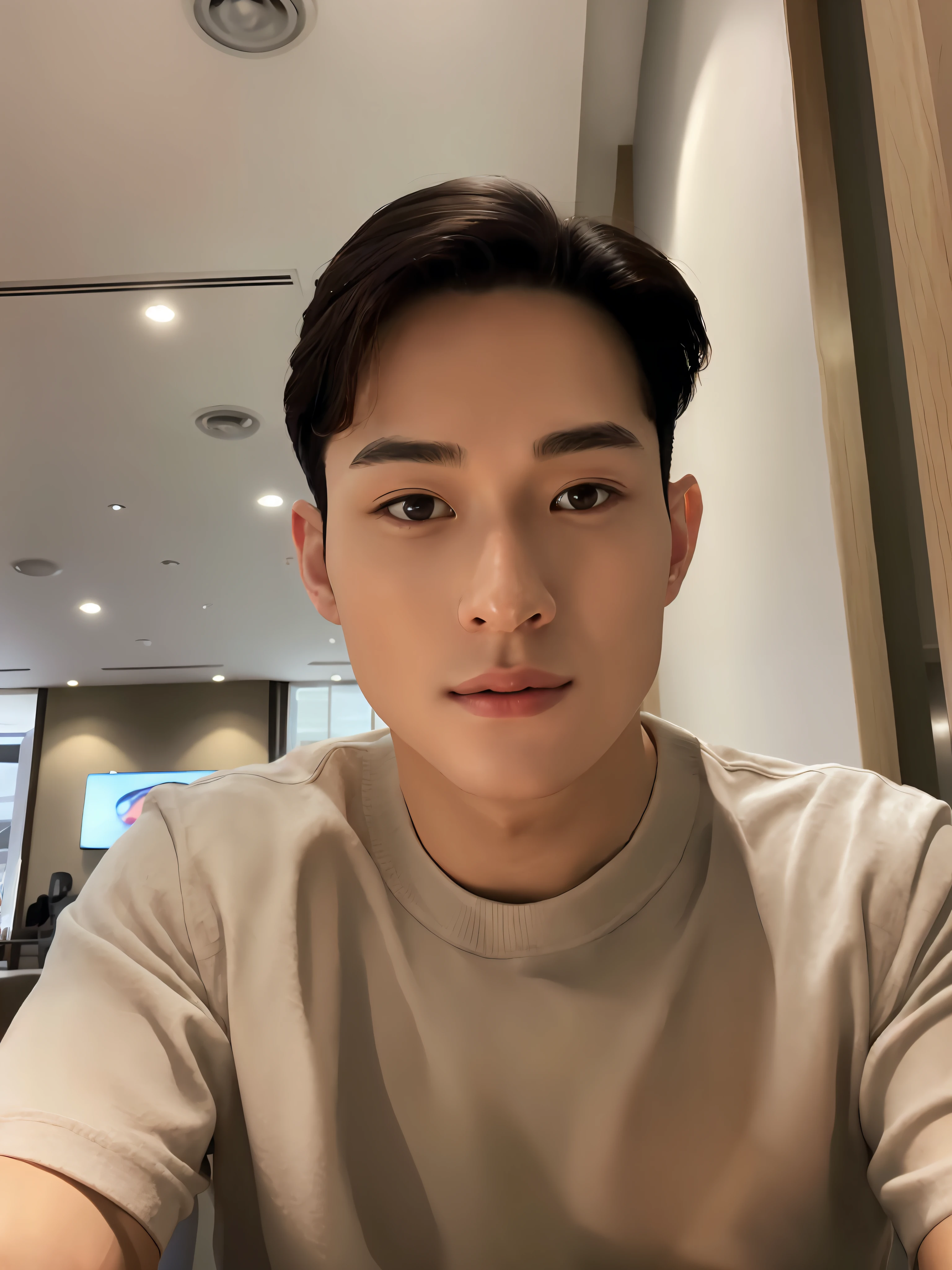 oppav3, (masterpiece, ultra quality, high resolution, 8k, intricate: 1.2), (detailed face:1.2), handsome, detailed skin, pores, absurdres , hunk, muscle, working out, nude, pectorals, muscle, 1boy, male focus, ((realistic)), abs, good lighting quality, muscle veins, ((pale skin)), flexing, balanced eyes,