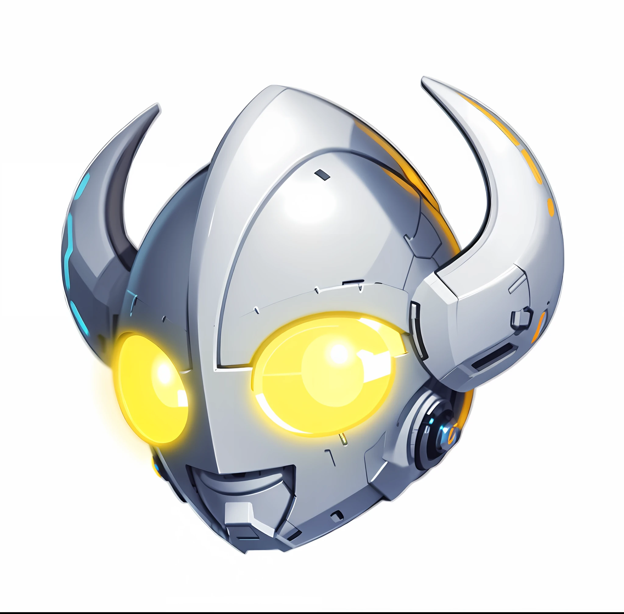 glowing eyes, game assets, sci-fi, game icon stylization, round robot,