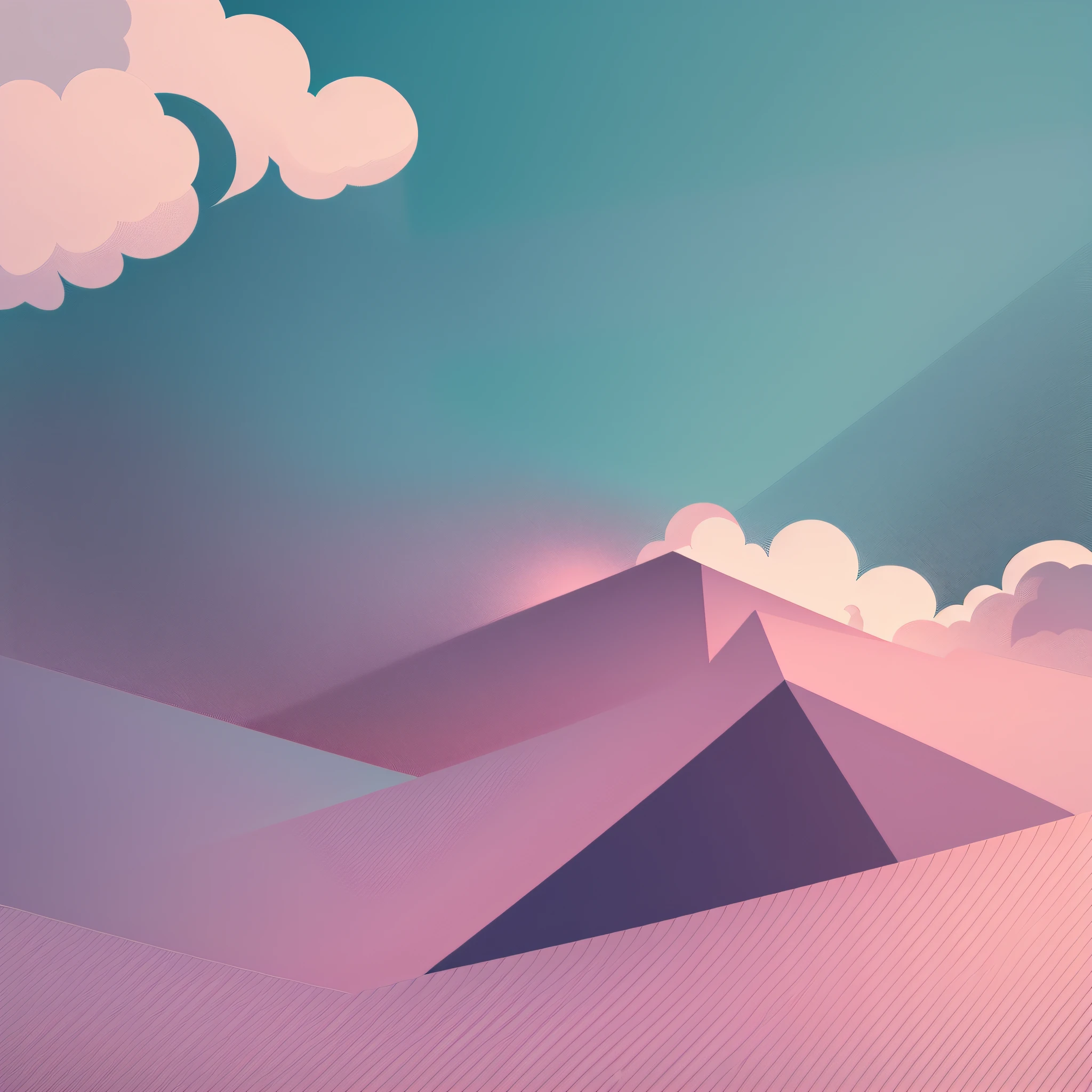 Minimal vector art pastel colors, wide landscape, big sky, high contrast --auto --s2