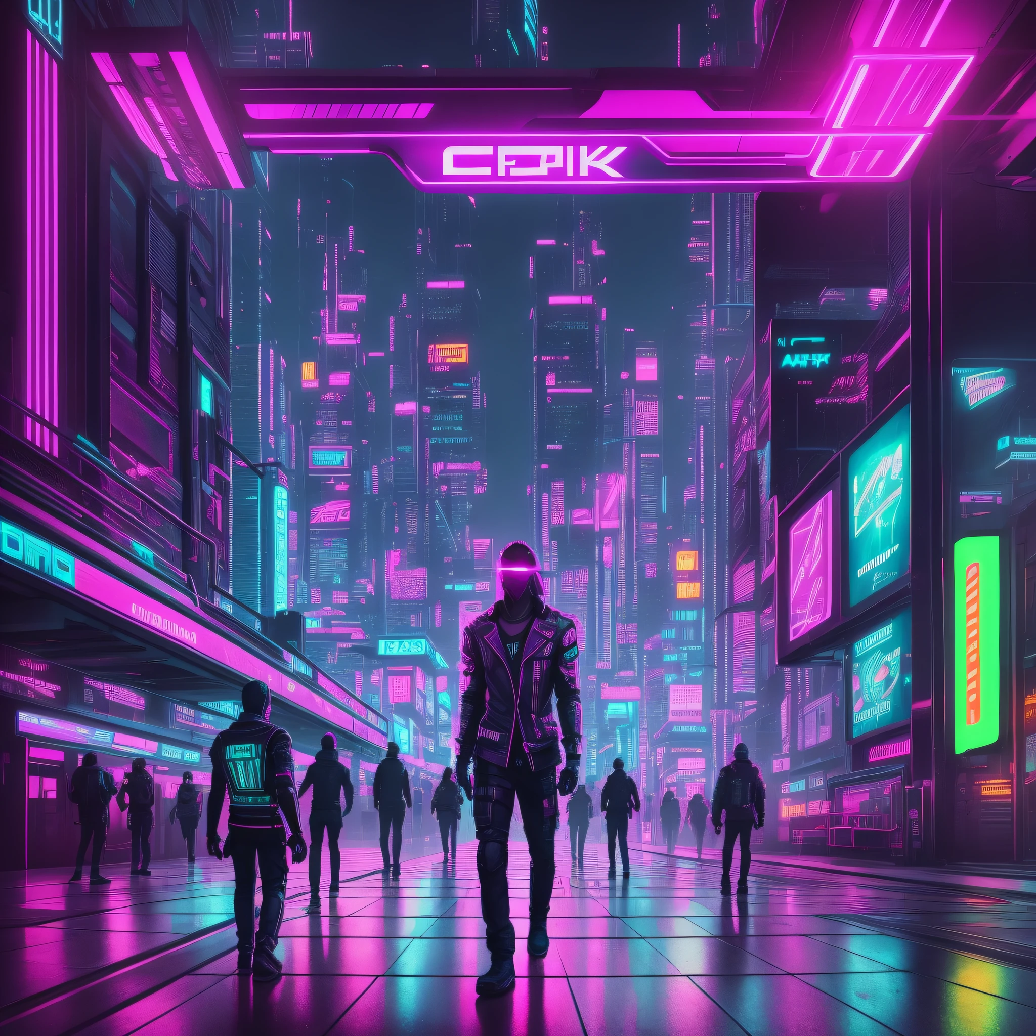 cyberpunk city neon