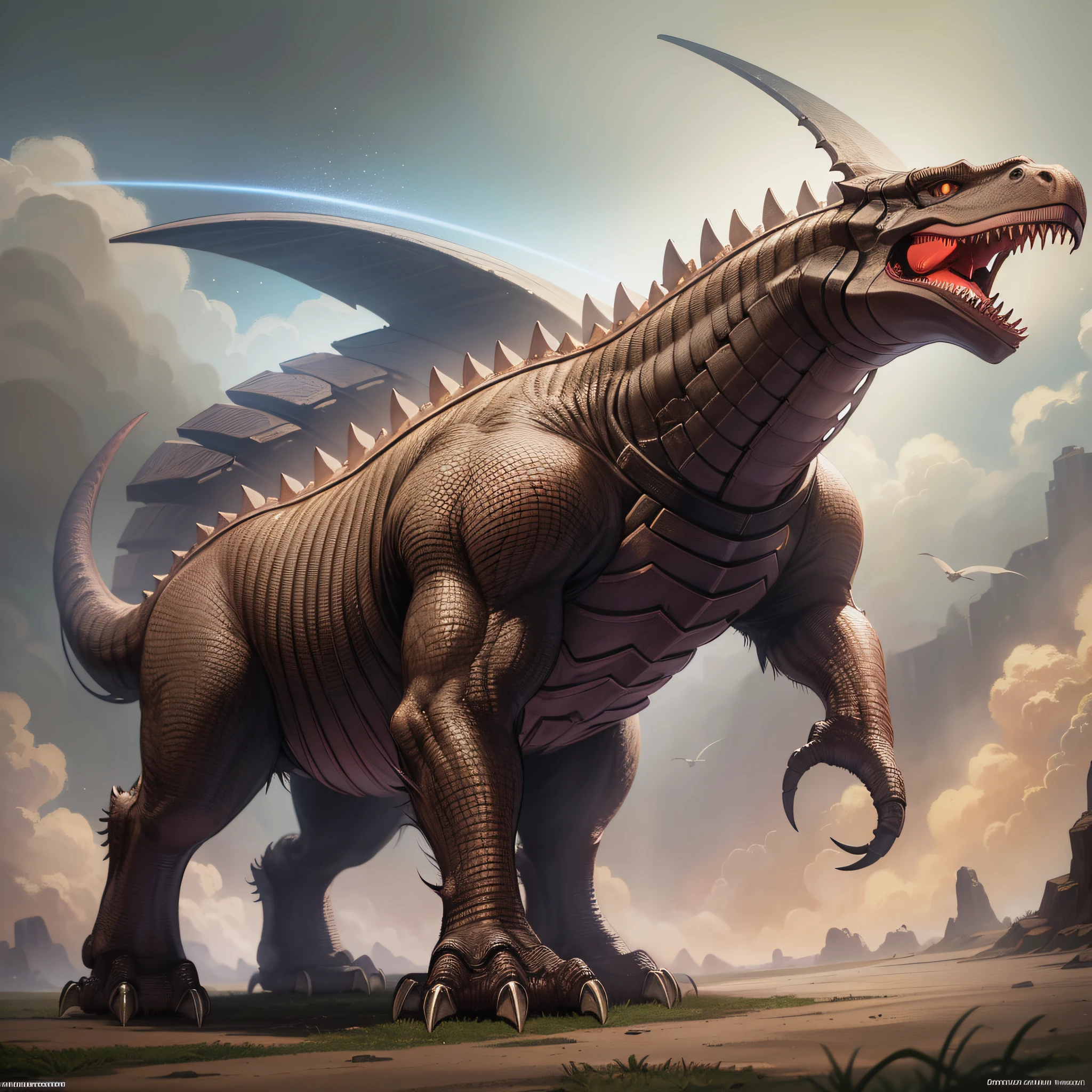 The mechanical Tyrannosaurus beast (((anthropomorphic)), in the universe, it is invincible, cool, precise, very rich in detail, full body image --auto --s2