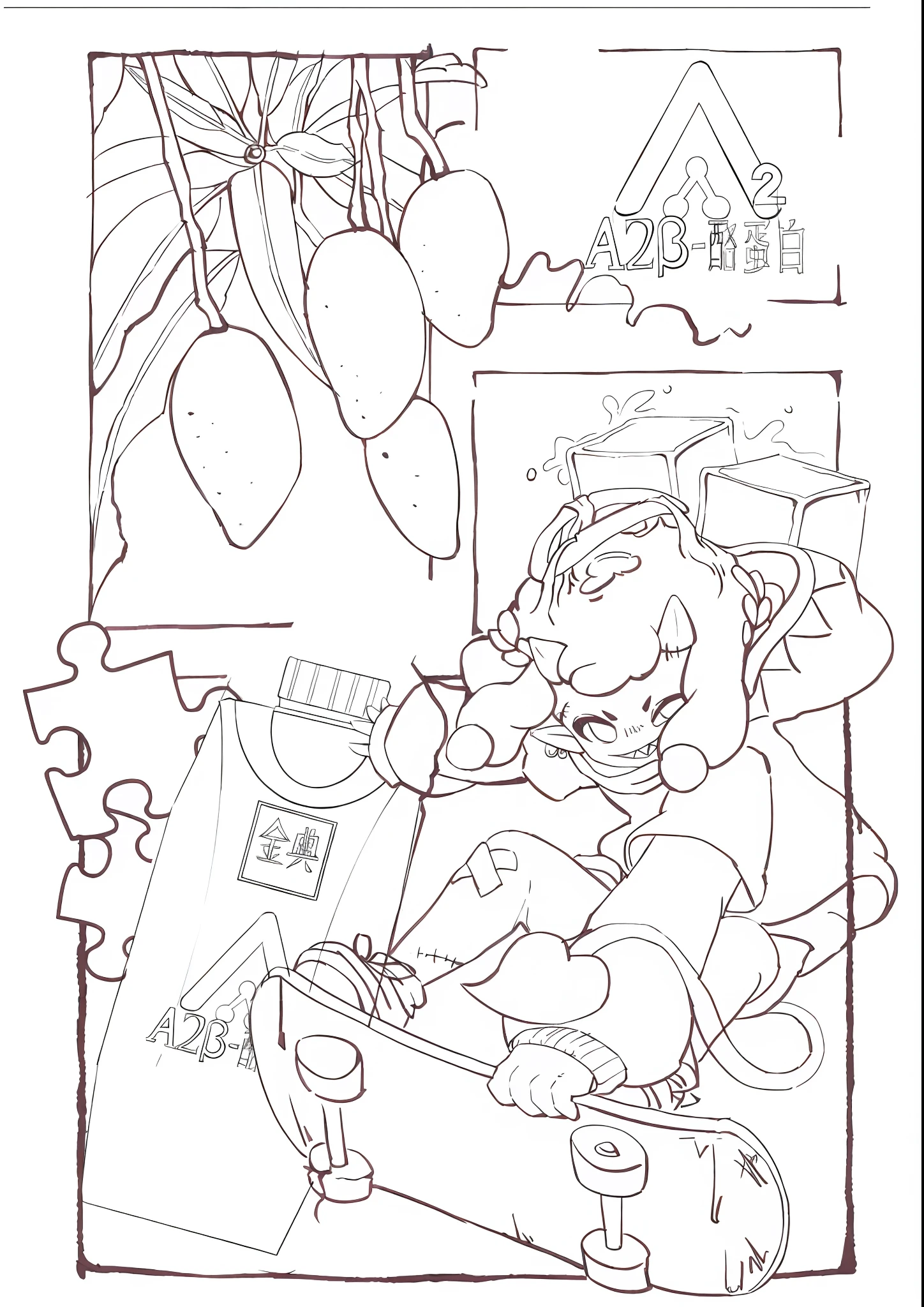 Coloring pages and colors for children, coloring - on paper, coloring pages, coloring pages, coloring pages, , manga illustration, full page illustration, full page illustration, heavy line art, stylized comic art, clean line art, publishing art, stylized line art, detailed fan art, rich and full colors!!