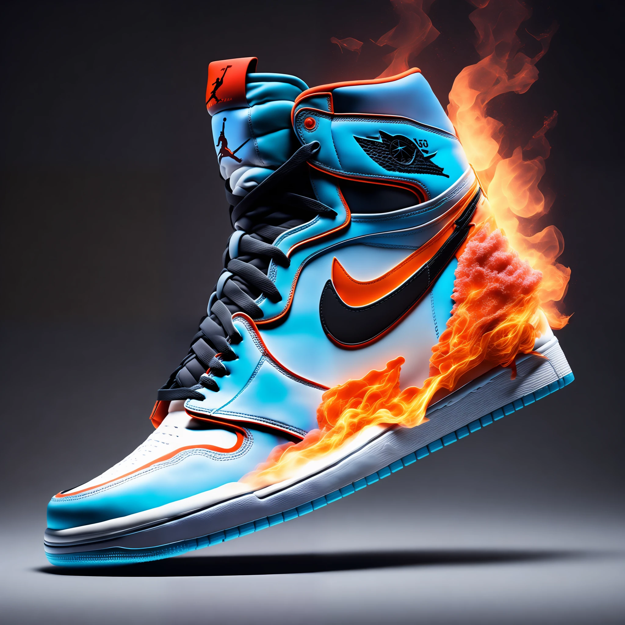 Shoe, Air Jordan 1, Ice and Fire