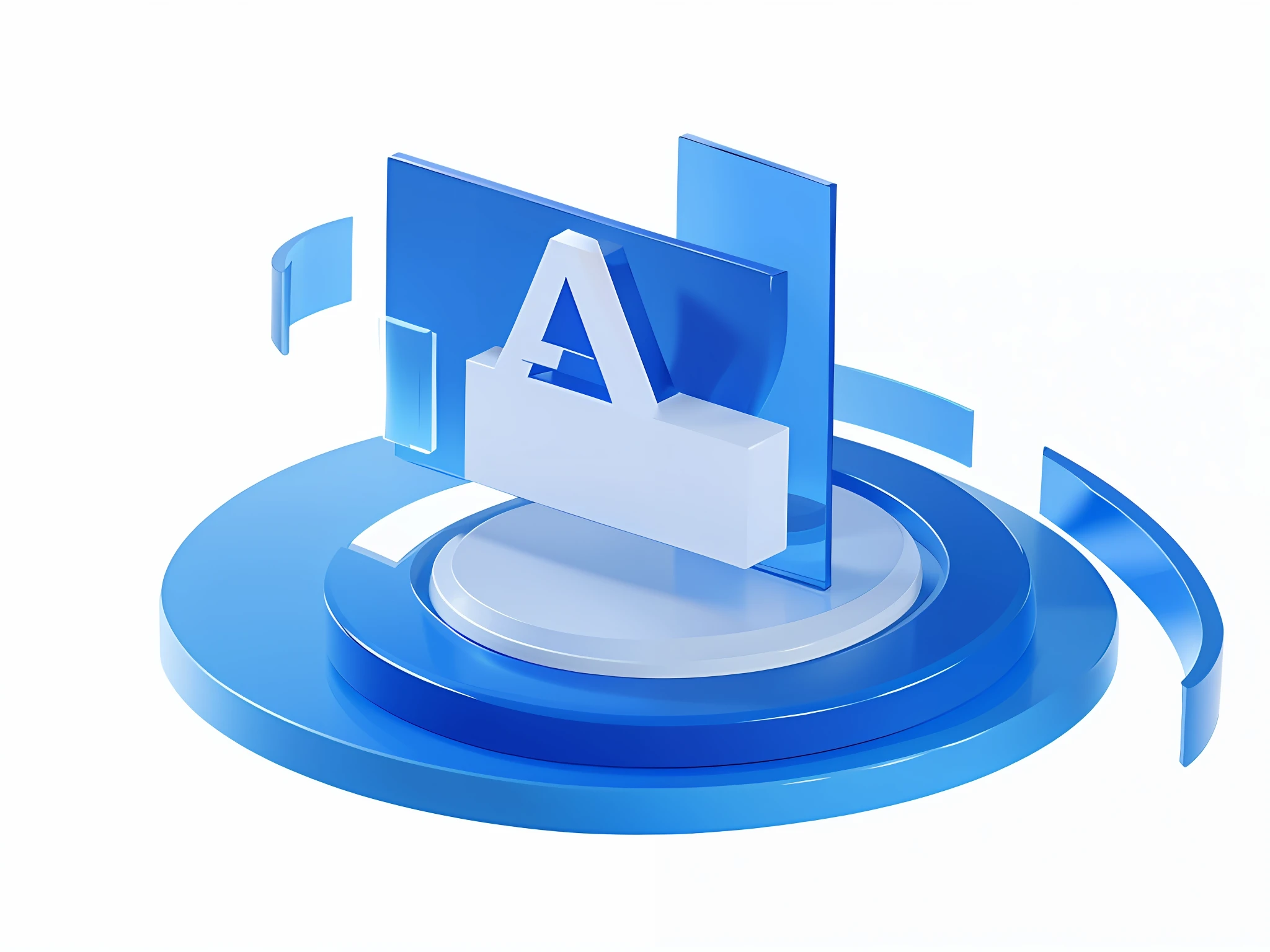 B-side icon, close-up of blue icon with character, icon of AI app with AI theme, endless collaboration with AI, AI, AI logo, AI, AI startup, AI, best AI image, AI enhancement, AI portrait, AI, artificial, powerful AI, AI-generated image, computer rendering
