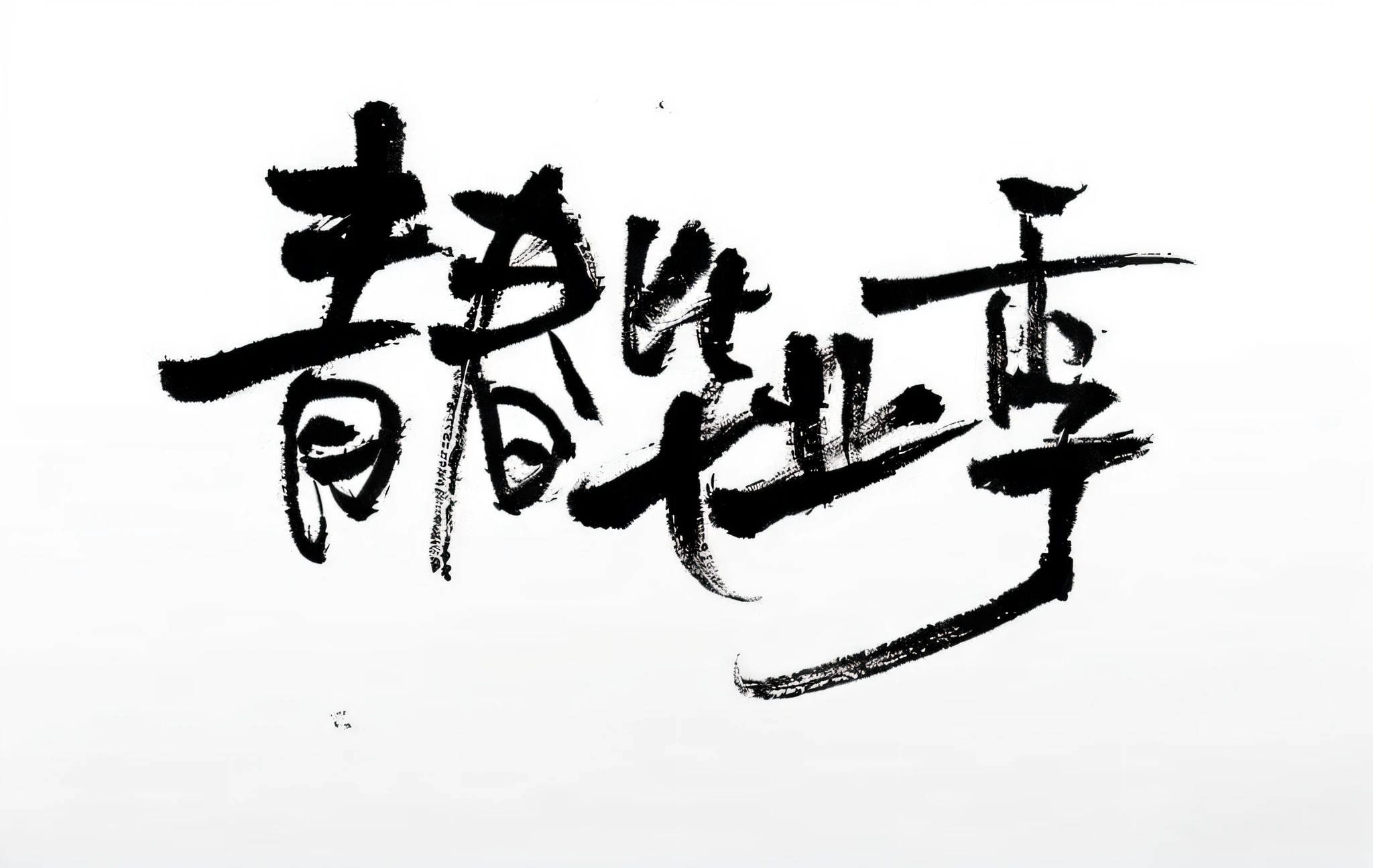 Black and white image, white is the background, black Chinese calligraphy, brush characters, vertical row, text content "Youth Graduation Season"