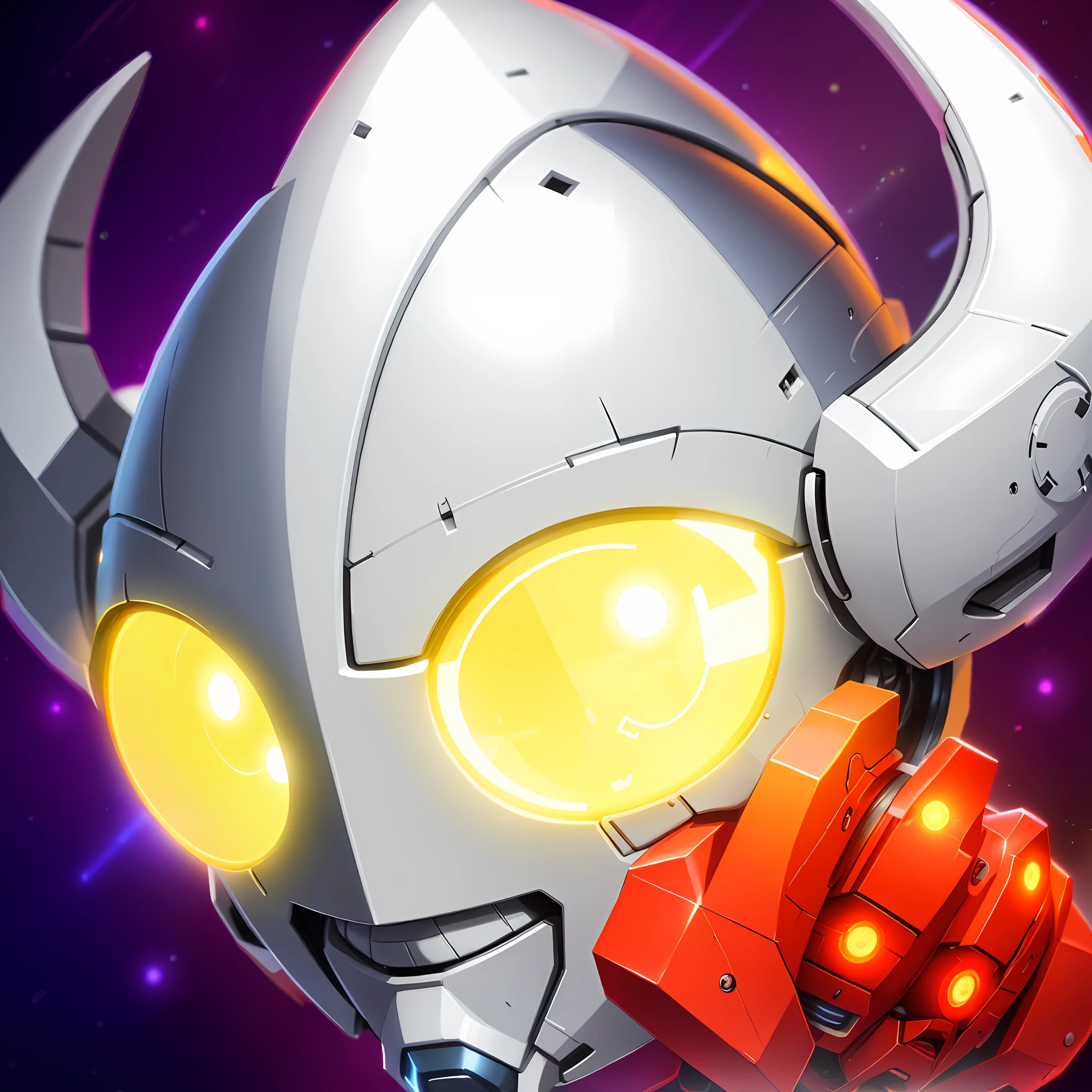 glowing eyes, game assets, sci-fi, game icon stylization, round robot,