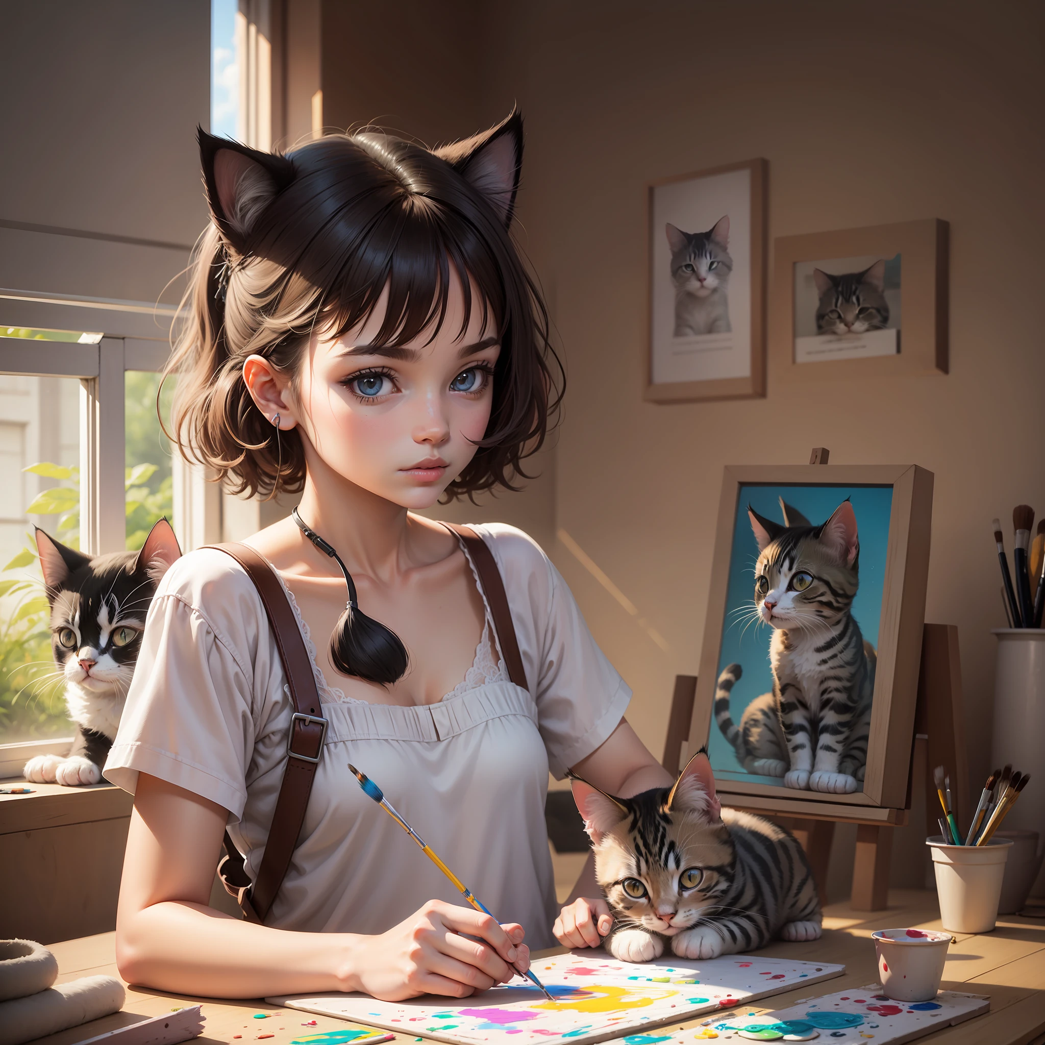 kitten painter tries to make a self portrait --auto --s2