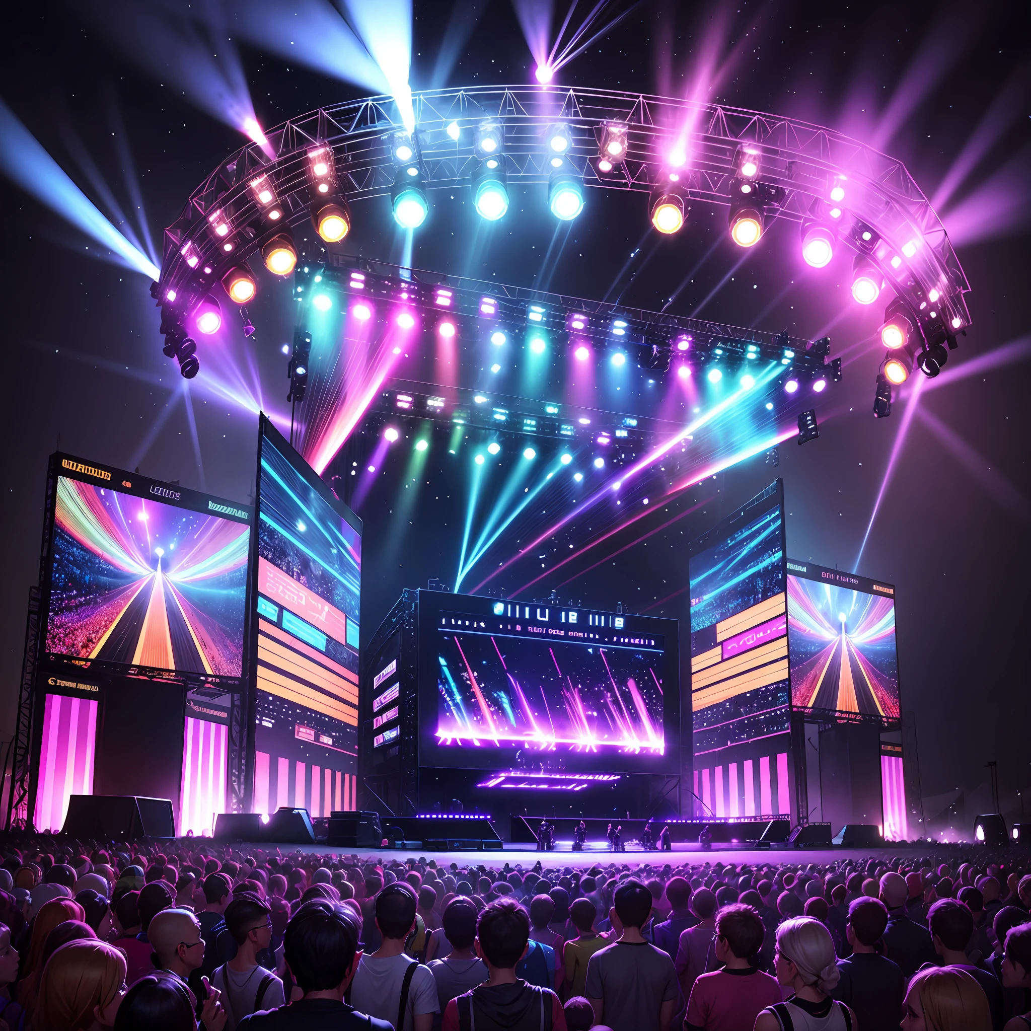Music festival stage, light show, LED screen, mobile phone brand --auto --s2
