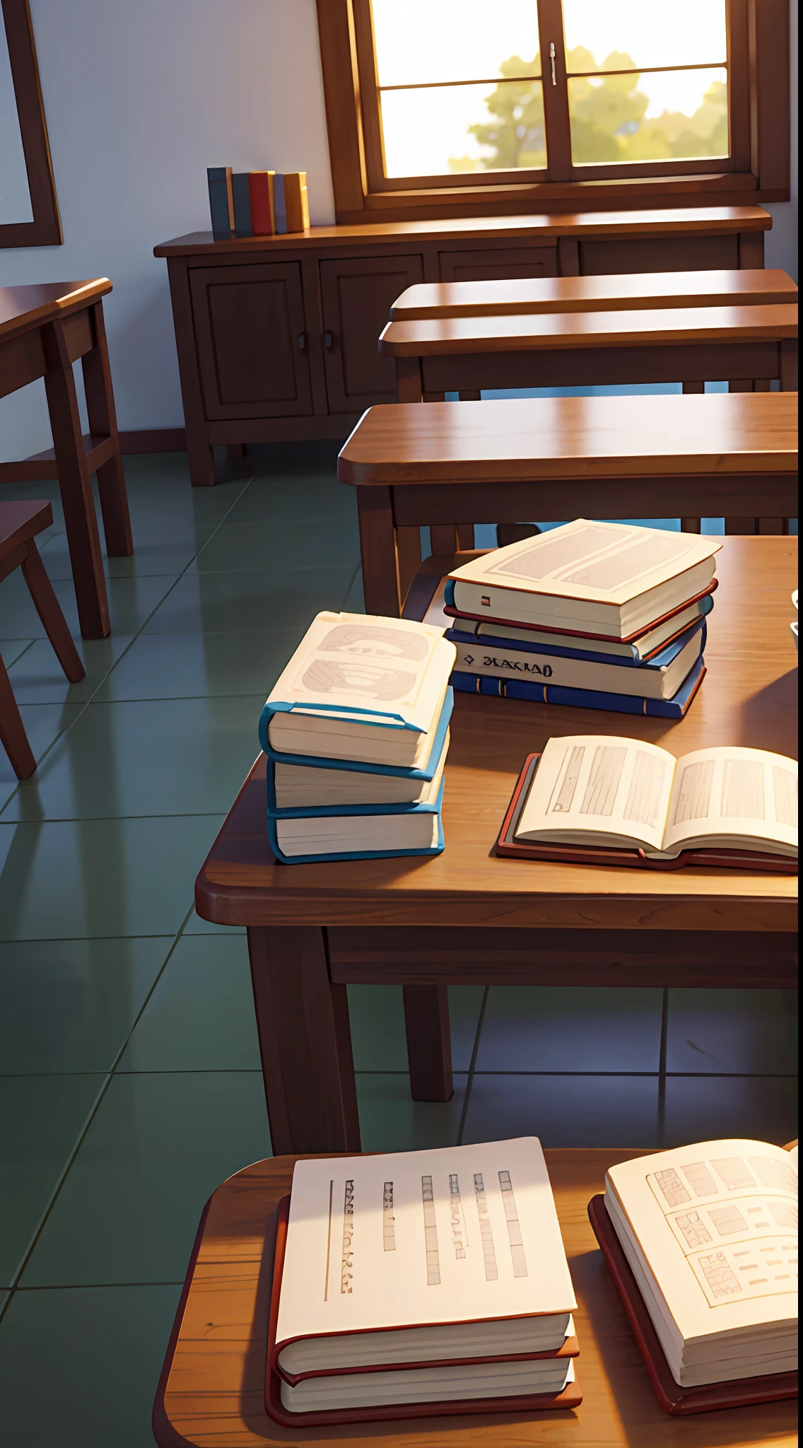 Masterpieces, best quality, books, classrooms, exams