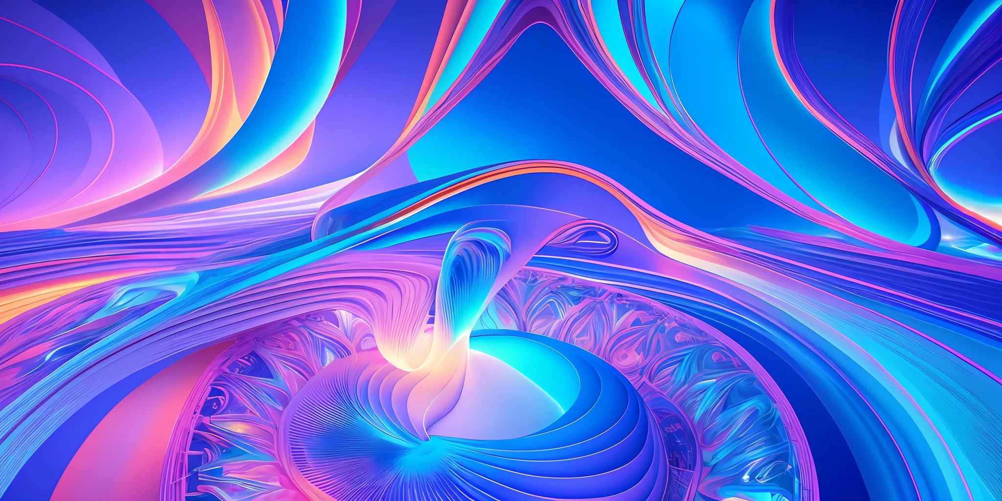 A light blue poster, flowing energy body, website banner, C4D, banner, Dawn McTeger, energy flow, 3d NFT, dazzling, holographic projection, flow, curve, line, sense of technology, cool, 8k, HD, high quality --auto --s2
