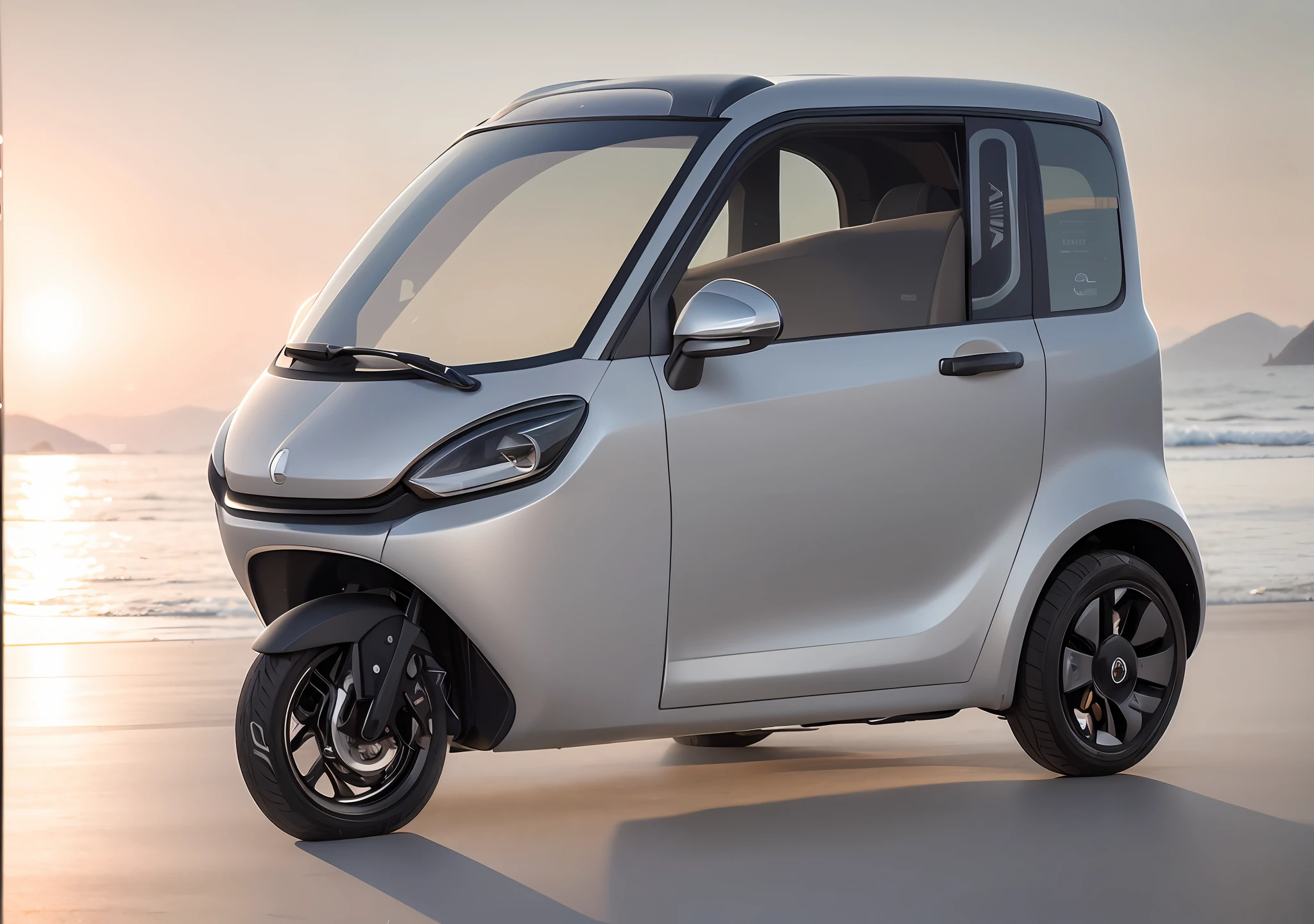 a close up of a small car with a sticker on the side, smart, kama russian electrocar, new vehicle, cute future vehicles, 3 6 0 p, futuristic product car shot, 4 8 0 p, 480p, sha xi, 360º, full view of a car, 4l, 3/4 front view --auto --s2