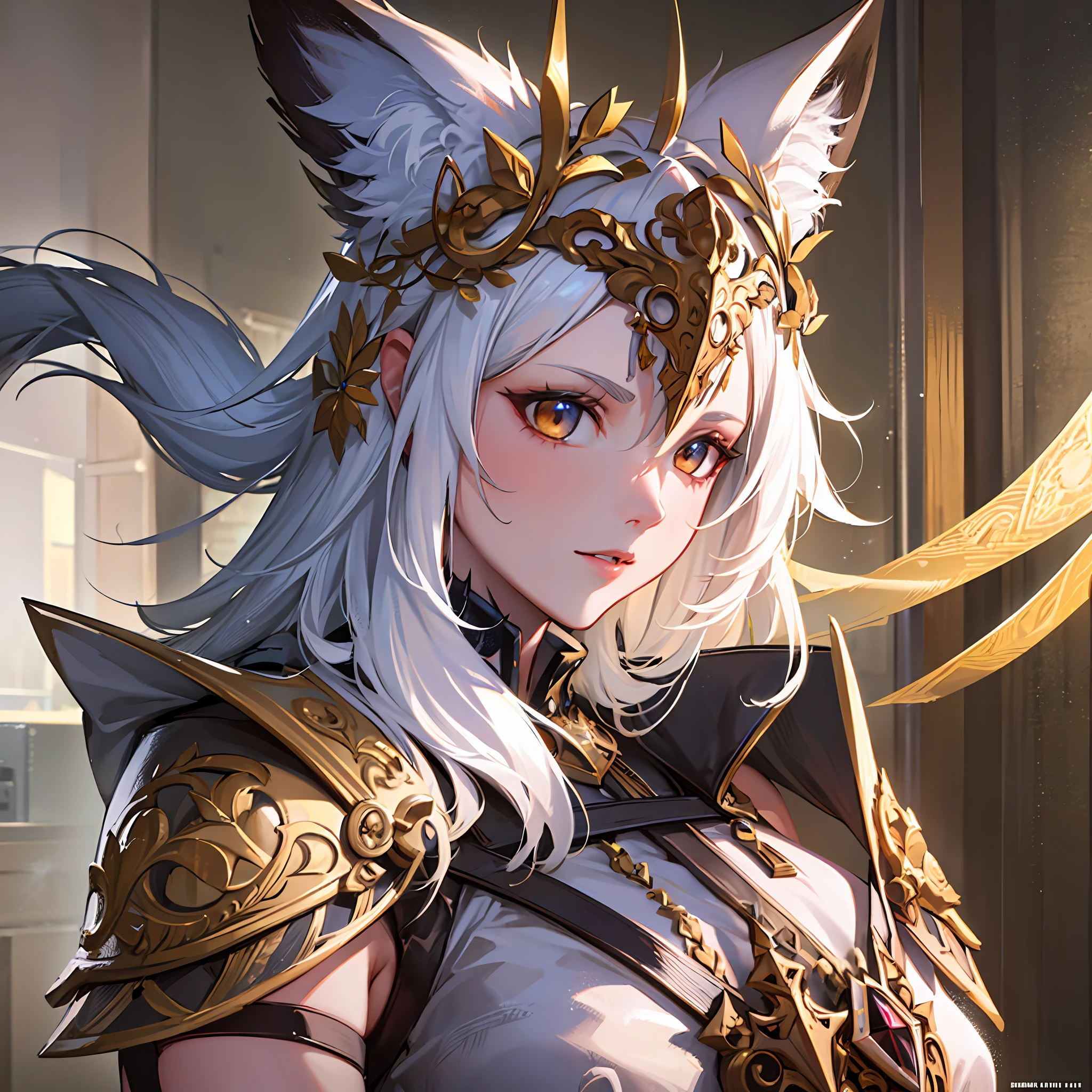 Anthropomorphic majestic fox knight,portrait,finelydetailedarmorcinematiclighting,intricate filigree metal desiqn,4k,8kunreal engineoctane render