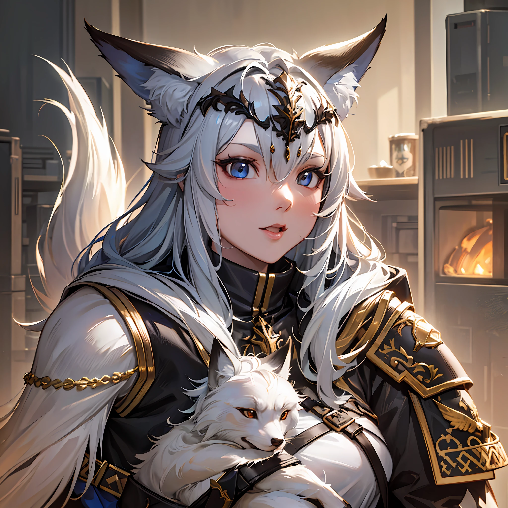 Anthropomorphic majestic fox knight,portrait,finelydetailedarmorcinematiclighting,intricate filigree metal desiqn,4k,8kunreal engineoctane render