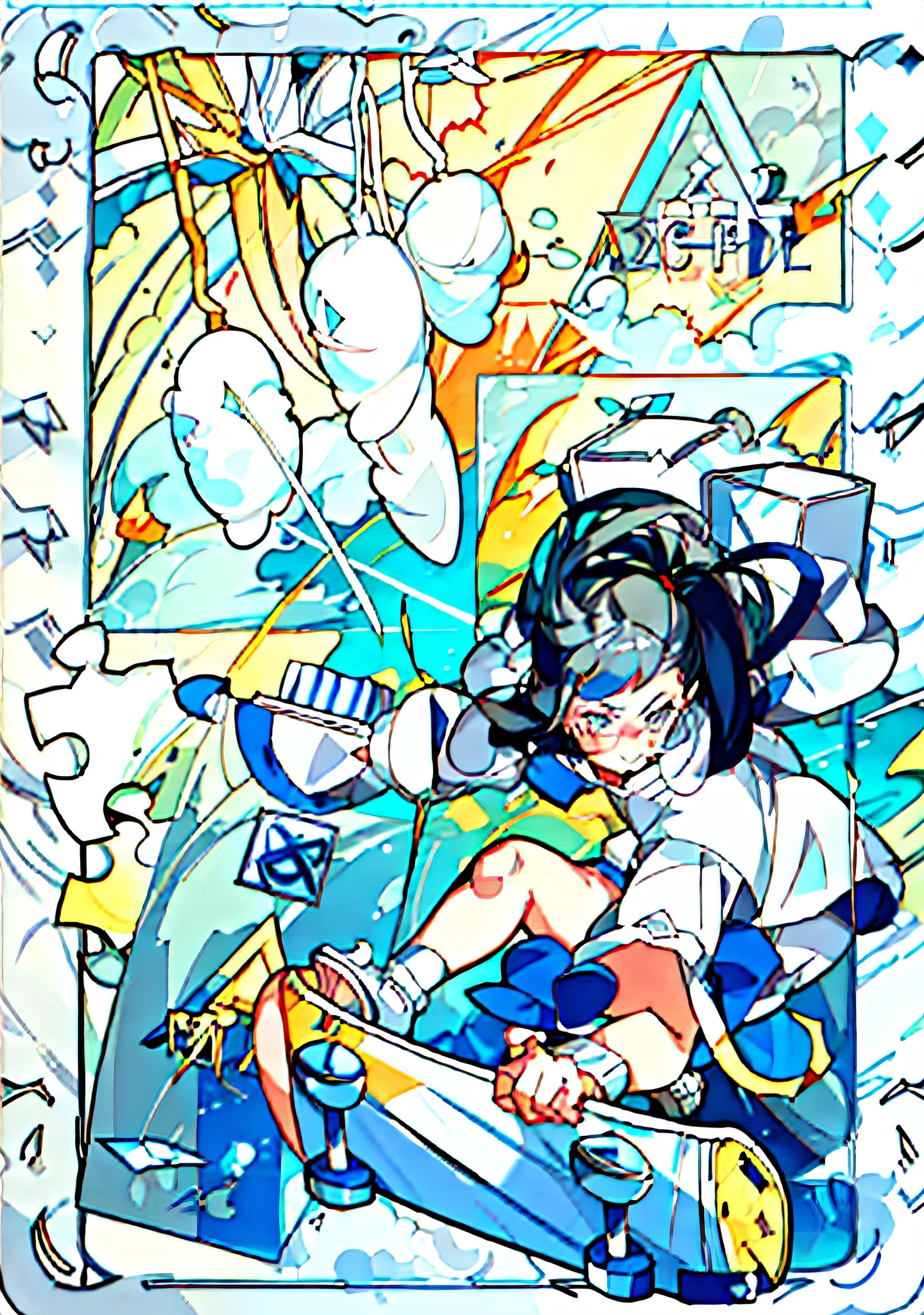 coloring page of a girl with a skateboard and a kite, color page, bold lineart, [ conceptual art ]!!, comic page, clean lineart, clean anime outlines, comic artstyle, lineart, thick lineart, comic art ”, 2d art cover, crisp 8 k line art, clean lineart and flat color, sketchy artstyle, zine cover