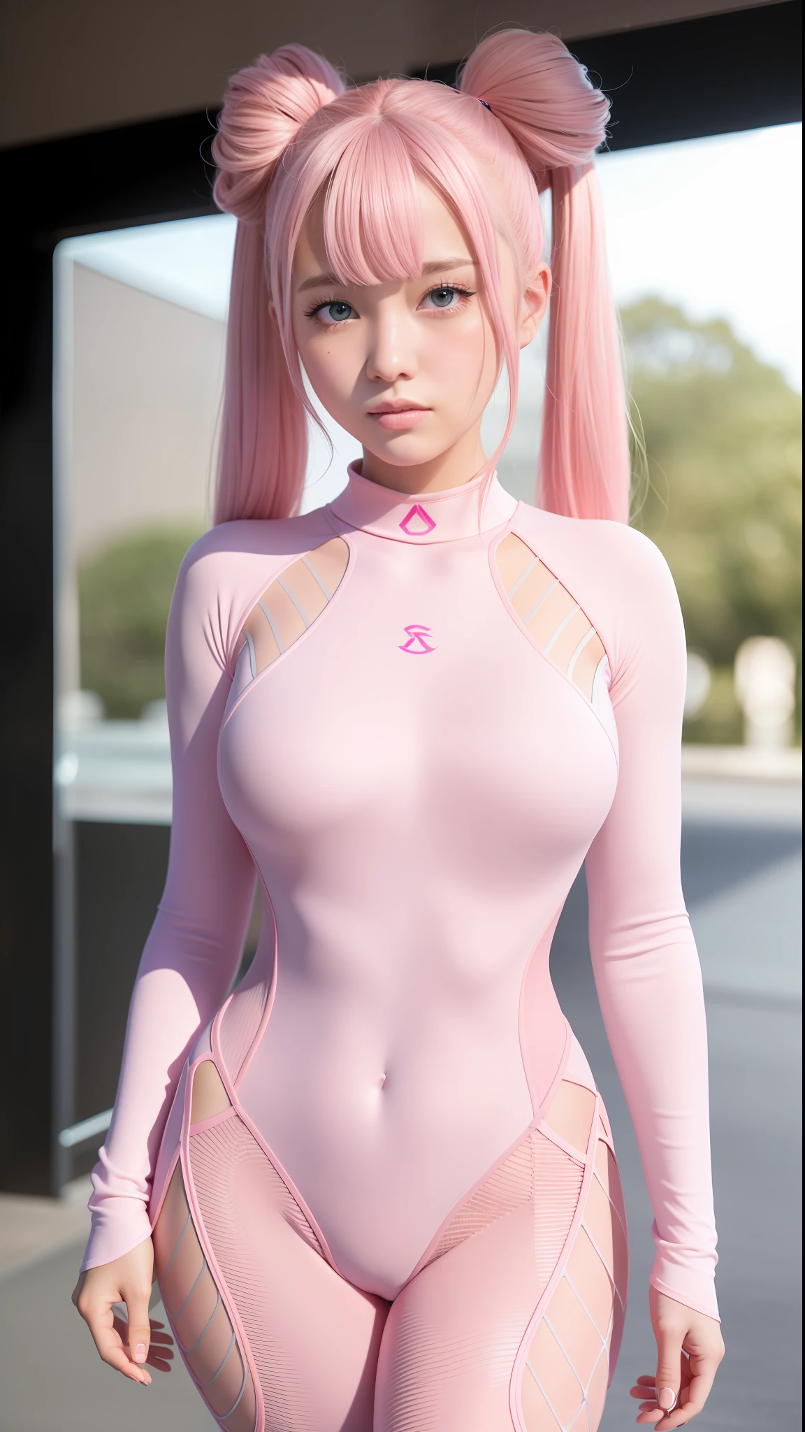 ulzzang-6500-v1.1,(Raw Photos:1.2),((Photorealistic:1.4)),Top Quality,Masterpiece, Illustration, Very delicate and beautiful, Highly detailed CG ,Unity,8k wallpaper, amazing, fine details, official art,highly detailed CG Unity 8k wallpaper,absurd, incredibly absurd, huge file size, ultra detail, high resolution, Beautiful Detailed Girl, Very Detailed Eyes and Face, Beautiful Detailed Eyes,Facial Light,Movie Lighting,((Very Pink Tight Suit Clothes)),1 Girl,Full Body,Full Body Shot,Watch Viewer,((Light Pink Hair))、Red Eyes,((blissful))、Most Detailed Background, ((Cosplay)), (Smile), With Twin Tails,Longsword,************