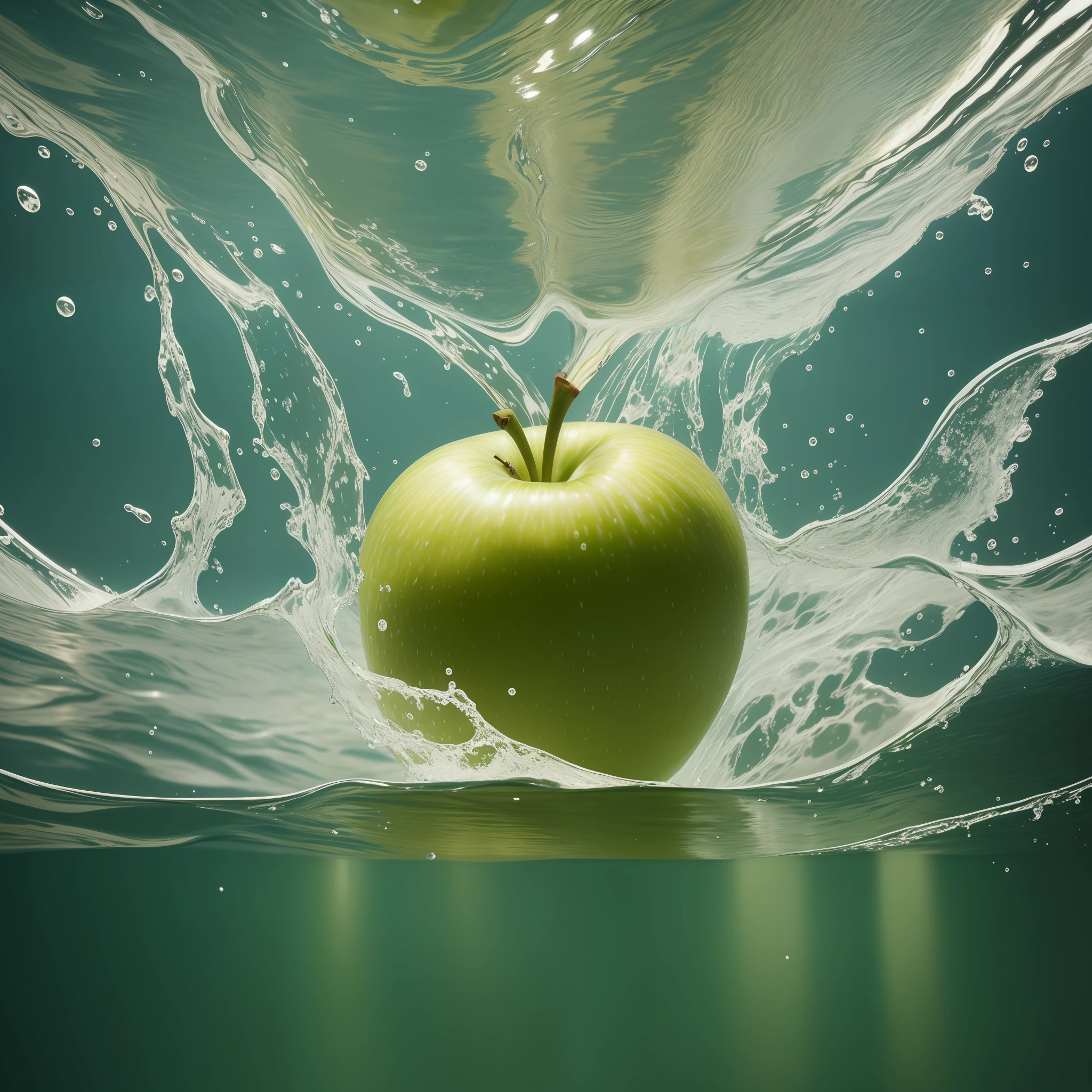 fresh apple seamless background, dropped in the water, soft shadows, shot using a leica camera, iso 200, professional color grading, high-end retouching. food magazine photography, award winning photography, commercial photography, clean sharp focus, top down view, advertising photography, --ar 2:1 --s 500 --uplight --v 5