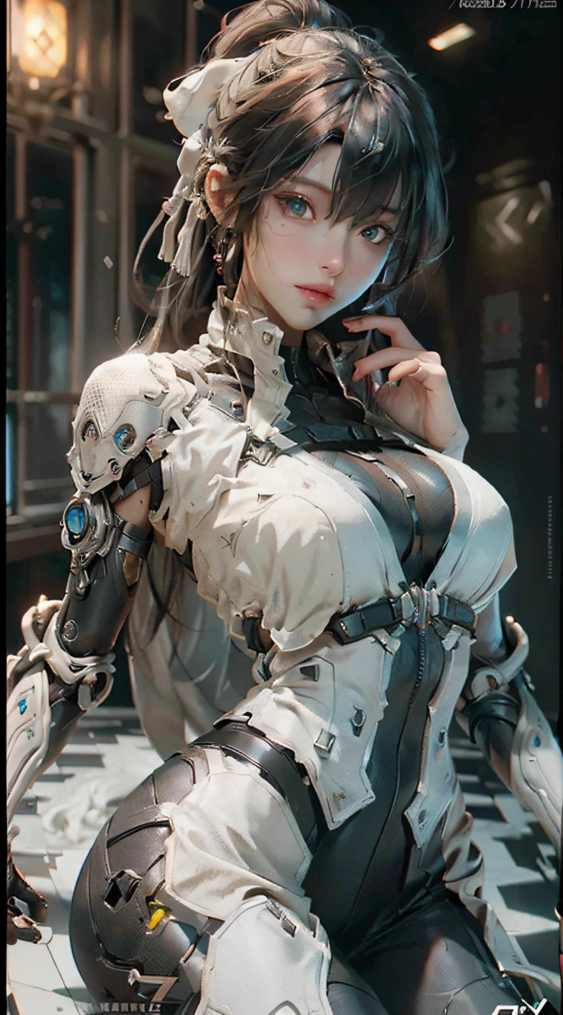 ((Best quality)), ((masterpiece)), (detailed:1.4), 3D, an image of a beautiful cyberpunk female,HDR (High Dynamic Range),Ray Tracing,NVIDIA RTX,Super-Resolution,Unreal 5,Subsurface scattering,PBR Texturing,Post-processing,Anisotropic Filtering,Depth-of-field,Maximum clarity and sharpness,Multi-layered textures,Albedo and Specular maps,Surface shading,Accurate simulation of light-material interaction,Perfect proportions,Octane Render,Two-tone lighting,Wide aperture,Low ISO,White balance,Rule of thirds,8K RAW,