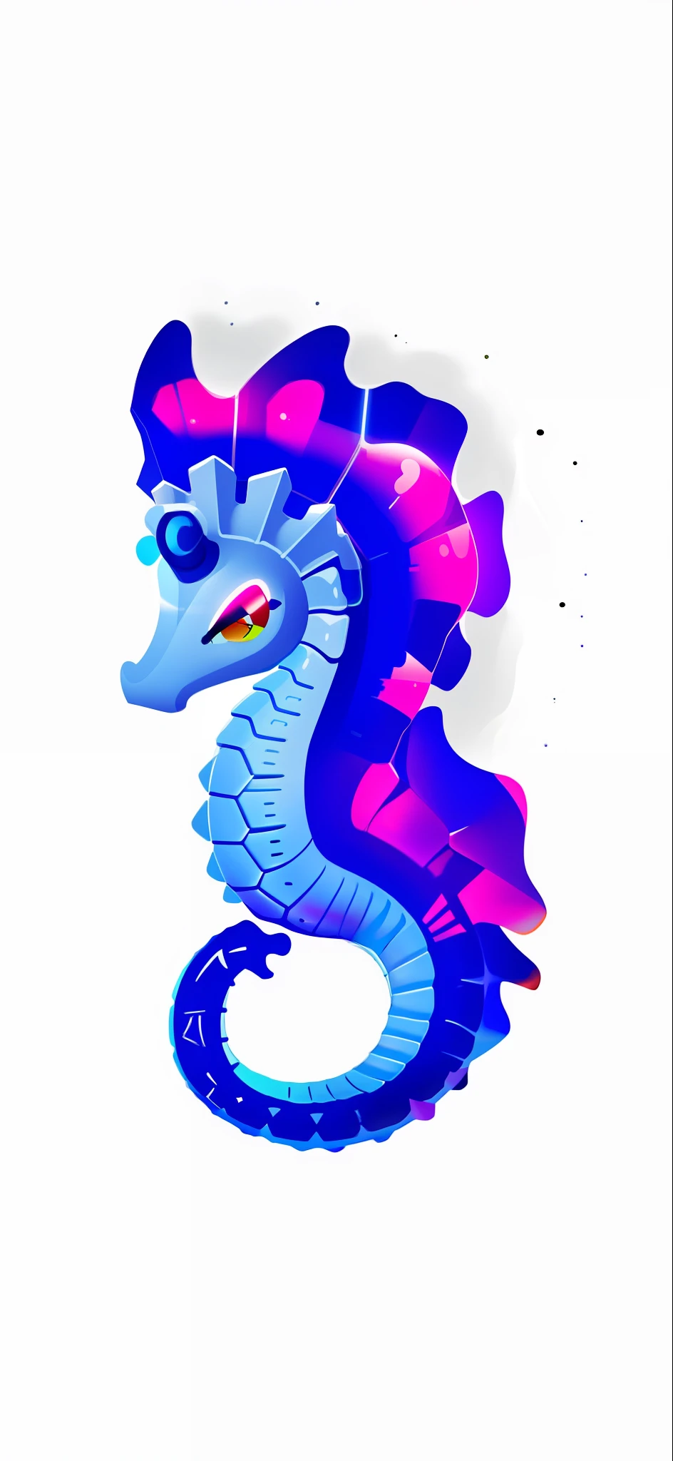 ((Seahorse + Future): 1.2), luminous lighting effect, full score for technology, cuteness, obvious sense of futurism, cyberpunk, full score for details