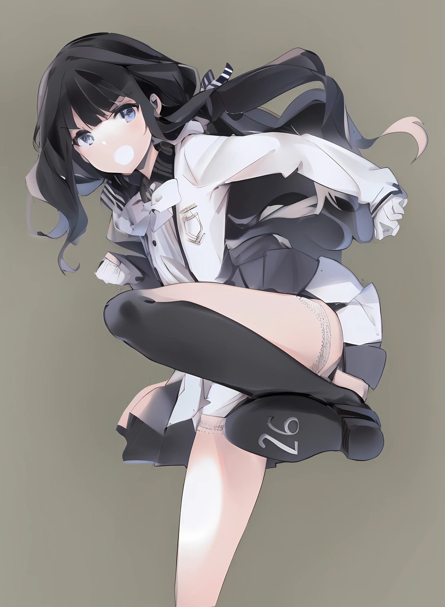 a drawing of a girl in a sailor suit is flying, clean anime outlines, perfect lineart, thick black lineart, thick lineart, line art!!, the anime girl is crouching, clean lineart, thick line art, beautiful line art, beautiful anime girl squatting, lineart, intense line art, lineart behance hd