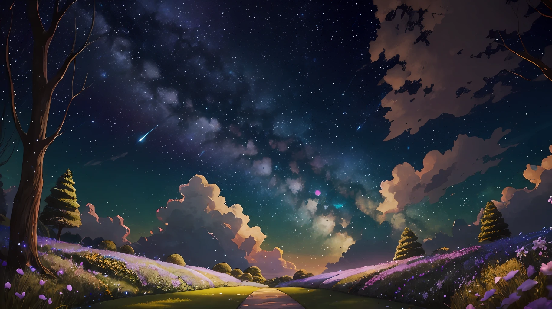 Along the emerald paths in the light of bright stars, I hurry to the horizon --auto --s2