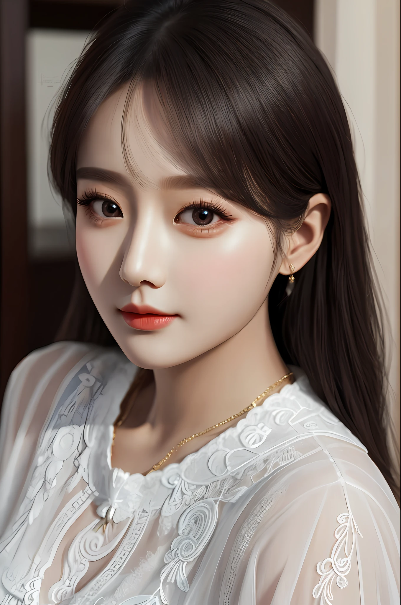 Very detailed eyes, very detailed face, very beautiful woman, best quality, Korean style, super detailed (photorealistic), big,