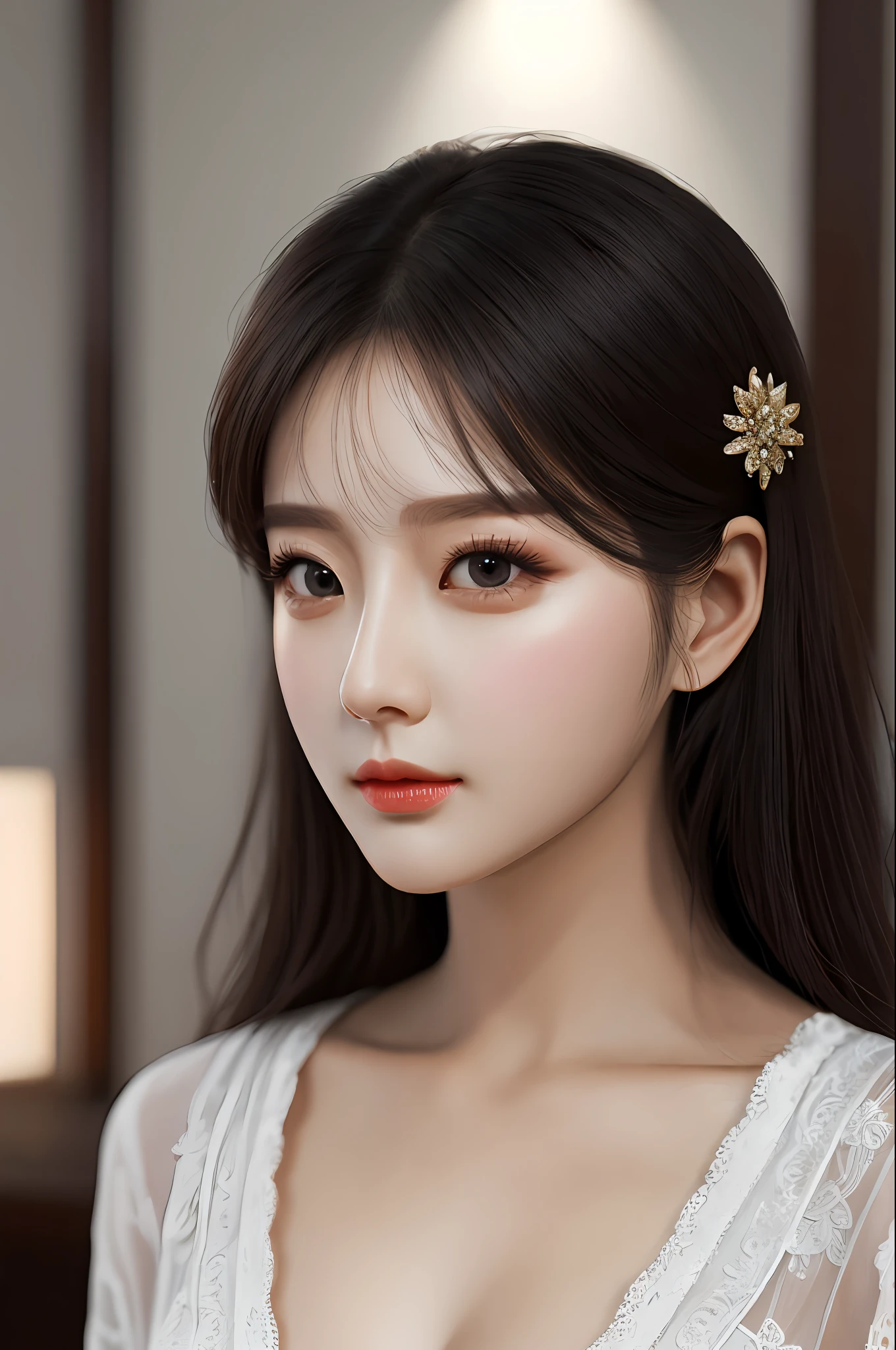 Very detailed eyes, very detailed face, very beautiful woman, best quality, Korean style, super detailed (photorealistic), big,