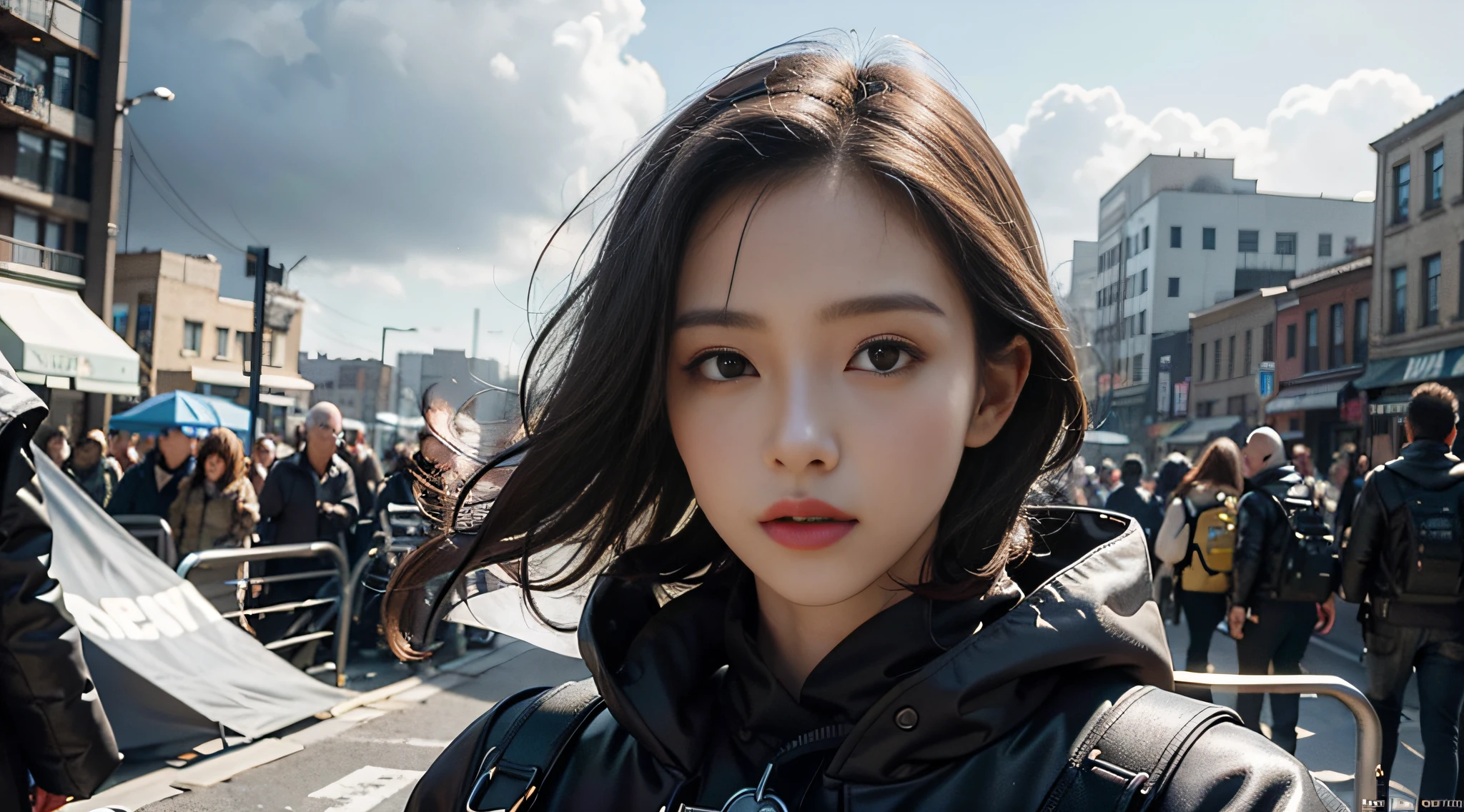 (1girl:1.3), solo, __body-parts__, official art, unified 8k wallpaper, super detailed, beautiful and aesthetic, beautiful, masterpiece, best quality, raw, masterpiece, super fine photo, best quality, super high resolution, photorealistic photorealism, sunlight, full body portrait, amazing beauty, dynamic pose, delicate face, vibrant eyes, (viewed from the side), she is wearing a coat combining silk and tulle, black and gold color scheme, very detailed abandoned warehouse background, detailed face, detailed complex busy background, messy, gorgeous, milky white, highly detailed skin, realistic skin details, visible pores, sharp focus, volumetric fog, 8k uhd, DSLR, high quality, film grain, fair skin, photo realism, lomography, huge metropolis in future dystopia, seen from below, translucent
