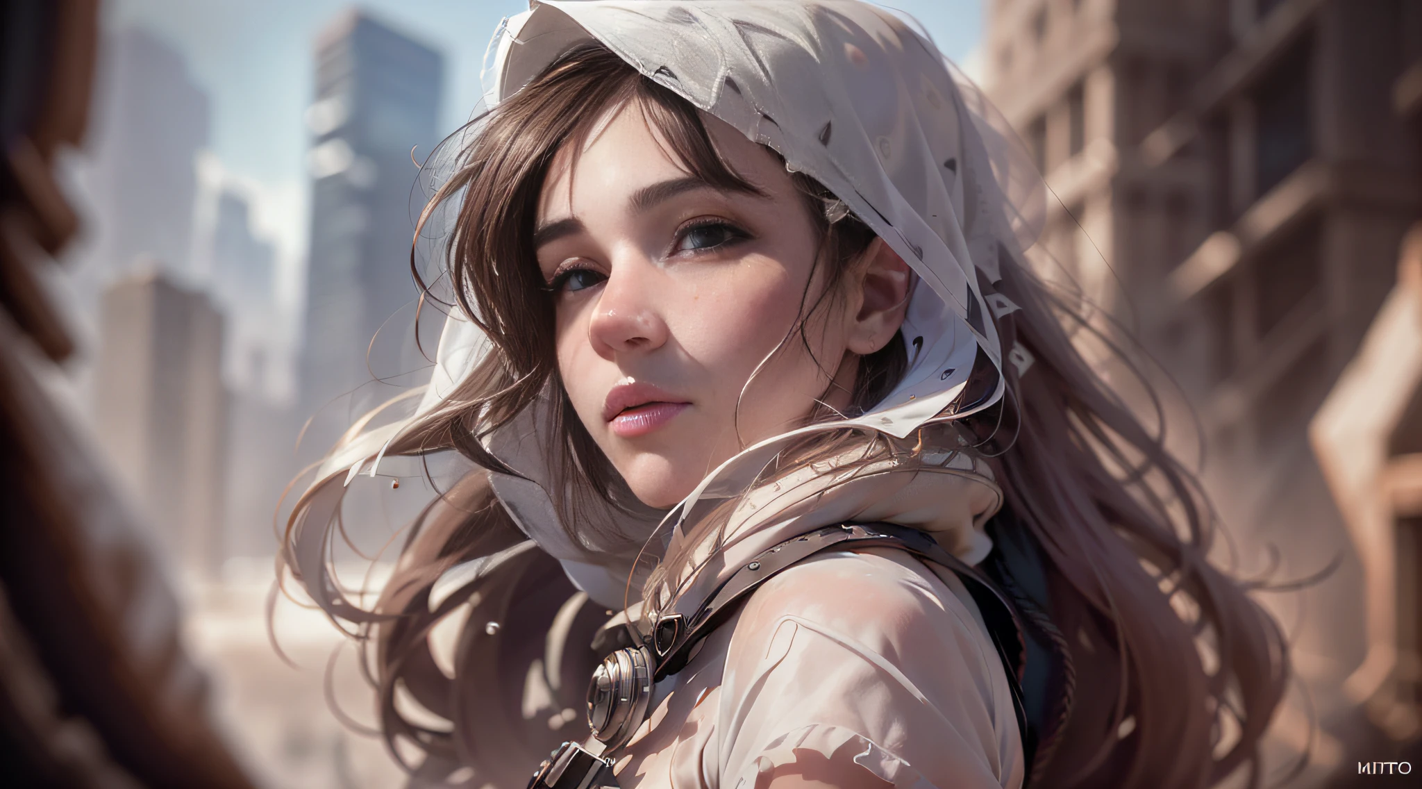 (1girl:1.3), solo, __body-parts__, official art, unified 8k wallpaper, super detailed, beautiful and aesthetic, beautiful, masterpiece, best quality, raw, masterpiece, super fine photo, best quality, super high resolution, photorealistic realism, sunlight, full body portrait, amazing beauty, dynamic pose, delicate face, vibrant eyes, (from the side), she wears a silky textured skirt, non-detailed face, detailed complex busy background, messy, gorgeous, milky white, highly detailed skin, realistic skin details, visible pores, sharp focus, volumetric fog, 8k uhd, DSLR camera, high quality, film grain, fair skin, photo realism, lomography, huge metropolis in future dystopia, full body photo, realism