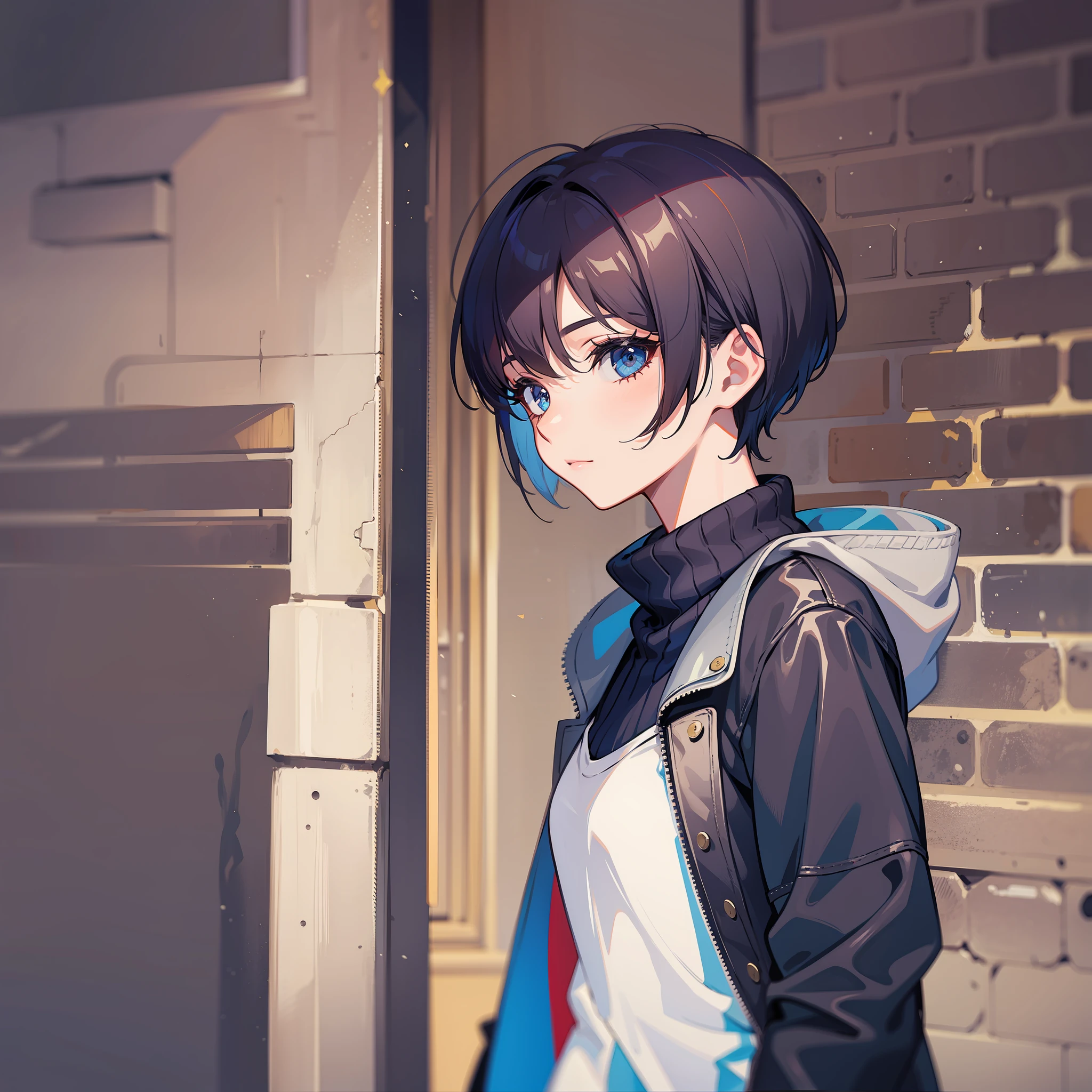 woman, stylish, short-haired, boyish,