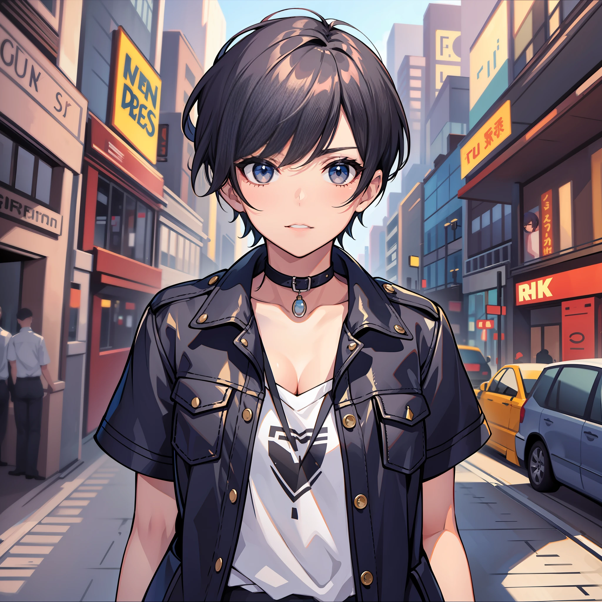 woman, stylish, short-haired, boyish,