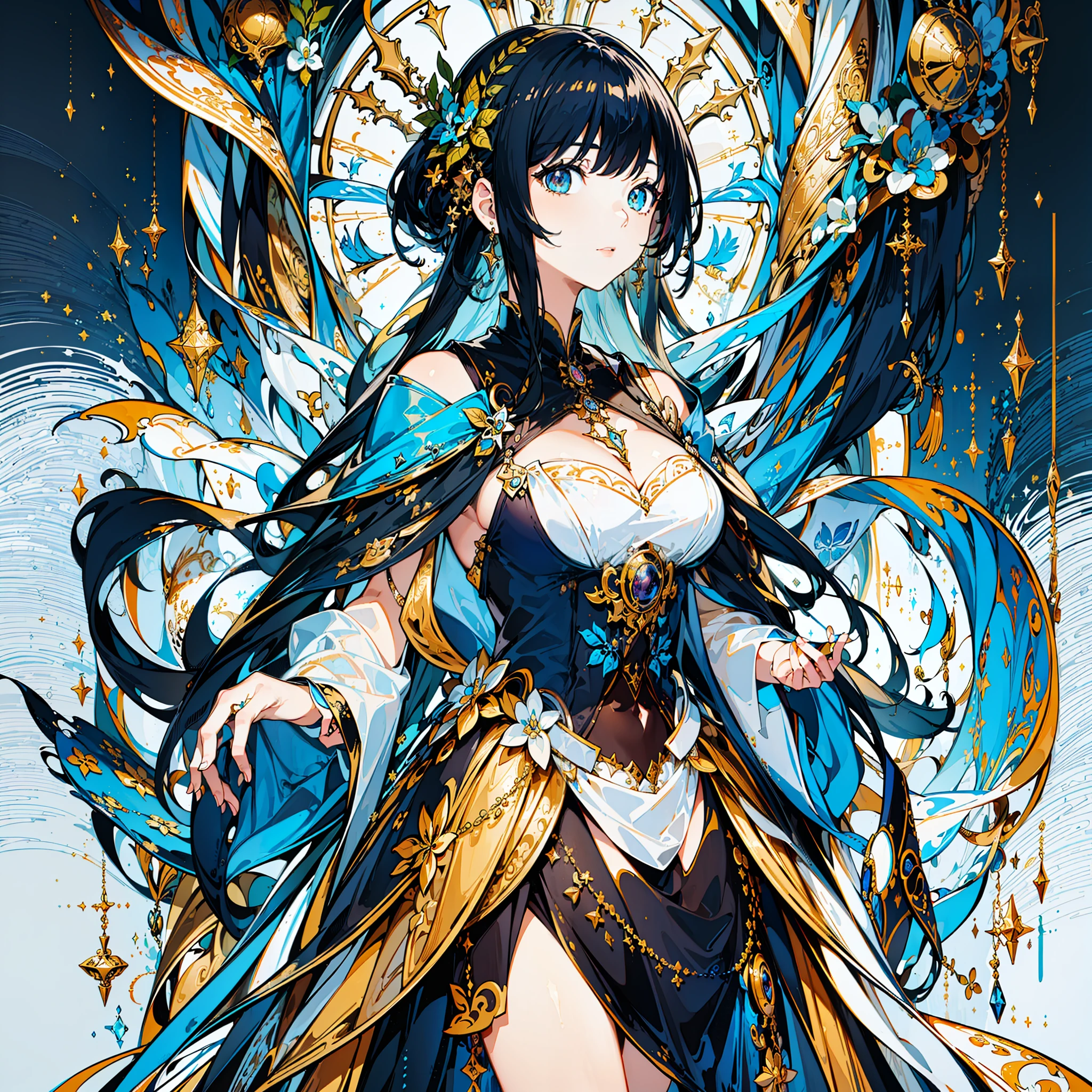 (masterpiece, top quality, best quality, official art, beautiful and aesthetic:1.2), (1girl), extreme detailed,(fractal art:1.3),colorful,highest detailed