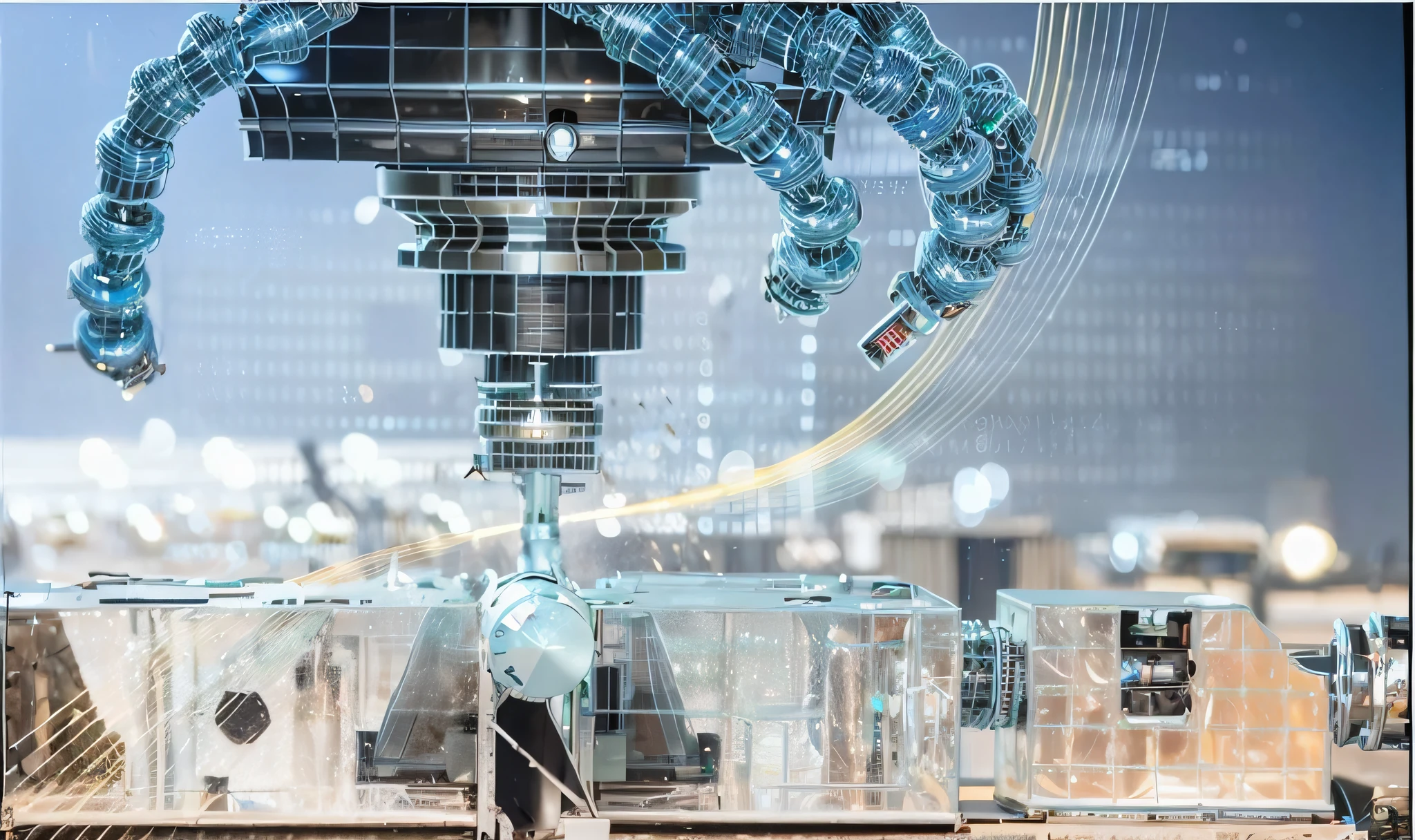 a close up of a machine that is working on a piece of metal, robotic machinery, industrial robot, industrial robots, robot machinery, endless collaboration with ai, advanced technology, future technology, robot in construction, technological, manufacturing, robotic, accurate and detailed, robotic machines, engineered, technologies, robotics, machines and futurist robots, whose mind is pure machinery, automation