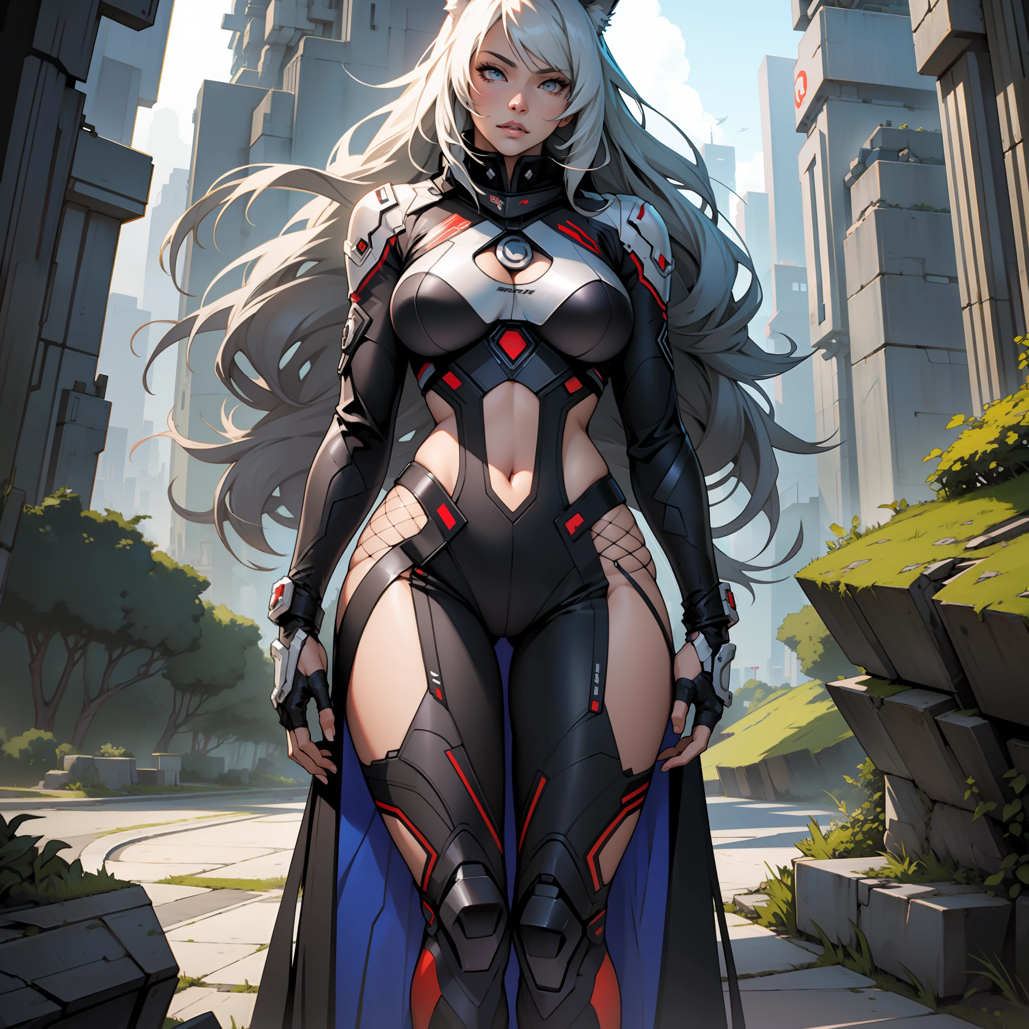 human wolf, woman, anime, realistic, futuristic, full body, long hair, sexy, erotic style, ultra-detailed, high quality erotic, super beautiful, noble, wearing fashionable clothes.