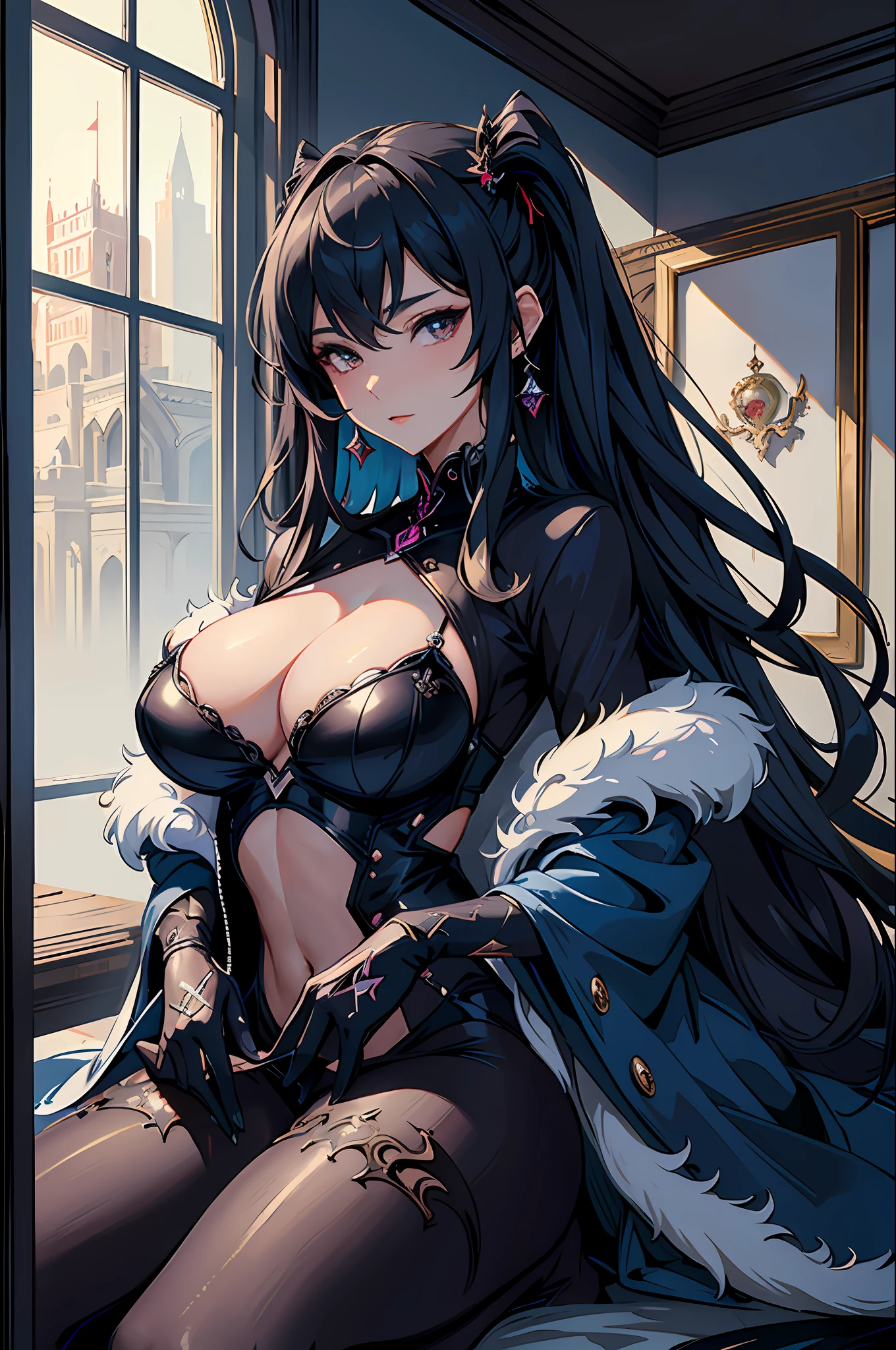 (masterpiece, top quality, best quality, official art, beautiful and aesthetic:1.2), Extreme detailed,Sexy Demon, large breasts, sexy, sexy body, Colorful, Highest detailed, Cold light