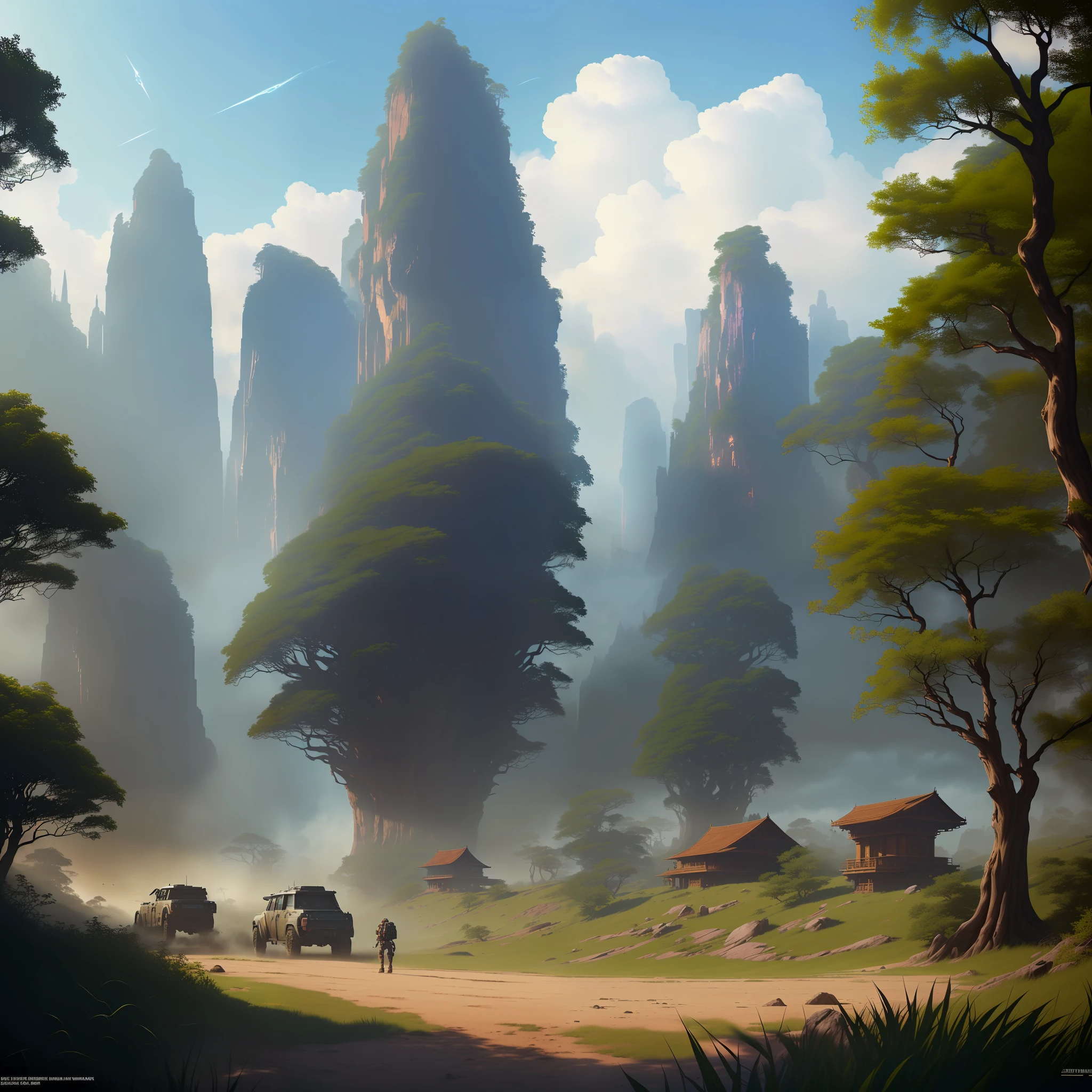 Sky, Clouds, holding_weapon, no_humans, Glow, giant mechanical _ trees , city with tall trees _Architecture, “sky, cloud, glowing, big trees ,comunity,joy, ghost elephants, robot, cybernetic _trees, tree_mech, sci-fi, cityscape, realistic, mechanical” Science Fiction, Cities, Rendered in Octane, hyper realistic, 8k, epic composition, cinematic, octane render, artstation landscape vista photography by Carr Clifton & Galen Rowell, 16K resolution, Landscape veduta photo by Dustin Lefevre & tdraw, 8k resolution, detailed landscape painting by Ivan Shishkin, DeviantArt, Flickr, rendered in Enscape, Miyazaki, Nausicaa Ghibli, Breath of The Wild,,trending in artstation, cgsociety, 8k post-processing highly detailed,Junji Murakami, Mucha Klimt, Sharandula, Hiroshi Yoshida, Tom Bagshaw, Ross Tran, Artgerm,Craig Mullins,dramatic,Junji Murakami, moody lighting rendered by octane engine,characters 8K symmetrical arstation, cape,cinematic lighting, intricate details, 8k detail post processing, hyperealistic, octane rend, Zdzisław Beksiński style, ar 2:3 Reality Reality –auto –v6 –s2Finetuned Model Leonardo Diffusion –Leonardo style –Prompt Magic v2 –high contrast –Prompt Magic Strength 0.40 –1024x1024Px –Guidance Scale 7 –Graphics Engine 5 –3D –Graphics Midjourney  --Resize image –Full body –full frame –ar 2:4 –auto –s2