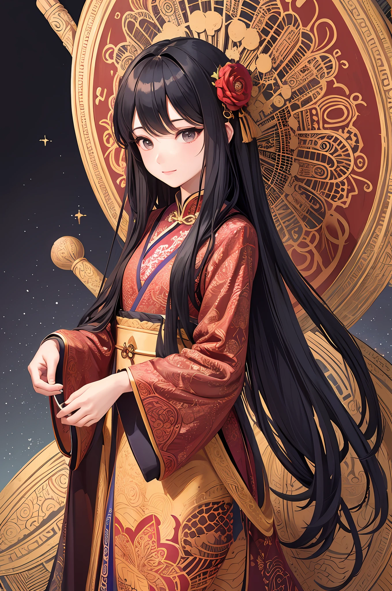 (Masterpiece, Top Quality, Best Quality, Official Art, Beauty and Aesthetics: 1.2), (1girl: 1.3), Very Detailed, (Fractal Art: 1.1), (Color: 1.1) (Flowers: 1.3), (by Yuko Higuchi: 1.4), Higuchi Yuko, (by Yoh: 1.2), (lineart), line drawing, pen drawing, zentangle, ( tattoo pattern:1.2),(Intricate lines),(masterpiece),(best quality:1.1),(ultra-detailed),best illustration,finely detail,hand drawn high quality,High contrast,(clean lines:1.3), ligne claire,(Portrait),(extremely close-up:1.1),1 girl,solo,A girl is surrounded by red mushrooms,(Intricate details:1.3),(detailed background:1.2),(colored background:1.1), sketch, Intricate details, High Resolution, Official Art, Unified 8k wallpapers, Ultra Detail, Beauty and Aesthetics, Masterpiece, Best Quality, (Zentangle, Tangle, Entangle), (fractal art: 1.4), 1girl, black hair, Chinese, off-the-shoulders, long skirt, calf, very detailed, dynamic angle, cowboyshot, (most beautiful form of chaos), ethereal, (bright colors), oc, (half: 1.2), china, (thangka flying sky: 1.5), (ribbon: 1.3), (dream: 1.5), (hanfu: 1.5), Chinese dragon, Chinese phoenix, (smile: 0.5), (Chinese gods), highest quality, outstanding detail, super high resolution, (realism: 1.4), the best illustration, favor details, highly condensed 1girl, with a delicate and beautiful face, dressed in black and red mecha, Iron Man, rack, Transformers, highest quality, outstanding details, super high resolution, (realism: 1.4), the best illustration, favor details, highly condensed 1girl, with a delicate and beautiful face, dressed in black and red mecha, Iron Man, rack, Transformers, Alita, red cape, standing on the mountain