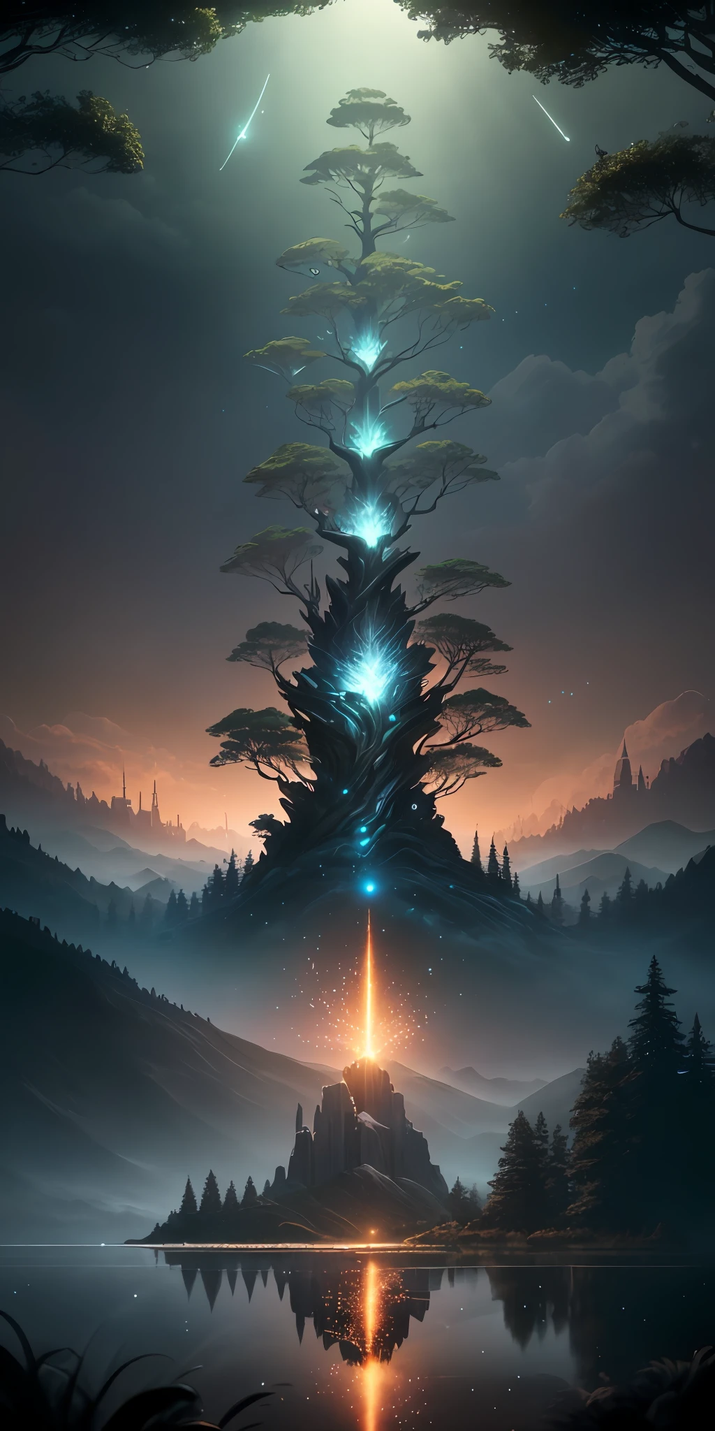 Masterpiece, best quality, (very detailed CG unity 8k wallpaper), (best quality), (best illustration), (best shadows), glow sprite, with a glowing deer, in the swimming pool Drinking water, natural elements in the forest theme. Mysterious forest, beautiful forest, nature, surrounded by flowers, delicate leaves and branches surrounded by fireflies (natural elements), (jungle theme), (leaves), (twigs), (fireflies), (particle effects) etc. 3D , Octane rendering, ray tracing, super detailedSky, Clouds, holding_weapon, no_humans, Glow, giant mechanical _ trees , city with tall trees _Architecture, “sky, cloud, glowing, big trees ,comunity,joy, ghost elephants, robot, cybernetic _trees, tree_mech, sci-fi, cityscape, realistic, mechanical” Science Fiction, Cities, Rendered in Octane, hyper realistic, 8k, epic composition, cinematic, octane render, artstation landscape vista photography by Carr Clifton & Galen Rowell, 16K resolution, Landscape veduta photo by Dustin Lefevre & tdraw, 8k resolution, detailed landscape painting by Ivan Shishkin, DeviantArt, Flickr, rendered in Enscape, Miyazaki, Nausicaa Ghibli, Breath of The Wild,,trending in artstation, cgsociety, 8k post-processing highly detailed,Junji Murakami, Mucha Klimt, Sharandula, Hiroshi Yoshida, Tom Bagshaw, Ross Tran, Artgerm,Craig Mullins,dramatic,Junji Murakami, moody lighting rendered by octane engine,characters 8K symmetrical arstation, cape,cinematic lighting, intricate details, 8k detail post processing, hyperealistic, octane rend, Zdzisław Beksiński style, ar 2:3 Reality Reality –auto –v6 –s2Finetuned Model Leonardo Diffusion –Leonardo style –Prompt Magic v2 –high contrast –Prompt Magic Strength 0.40 –1024x1024Px –Guidance Scale 7 –Graphics Engine 5 –3D –Graphics Midjourney --Resize image –Full body –full frame –ar 2:4 –auto –s2